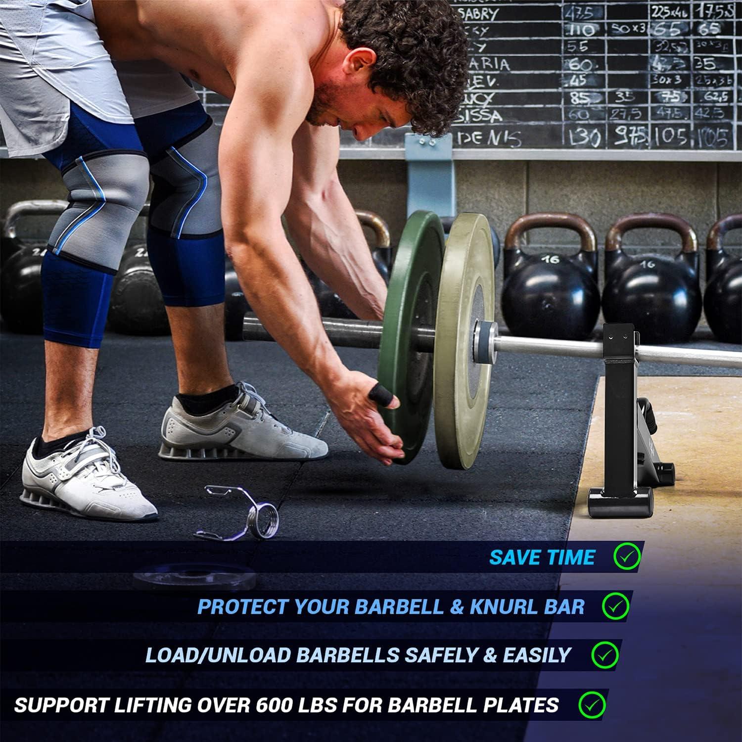 image:imageYes4All Deadlift JackBarbell Stand Holds 600lb Barbell Plates for Deadlift Exercise Squat Wedge for SquatWeight TrainingBlack