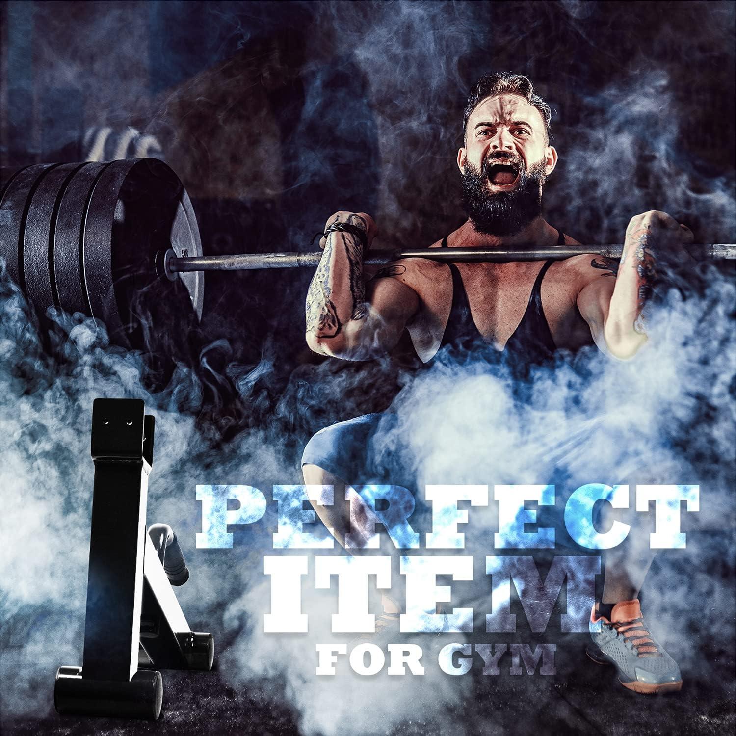 image:imageYes4All Deadlift JackBarbell Stand Holds 600lb Barbell Plates for Deadlift Exercise Squat Wedge for SquatWeight TrainingBlack