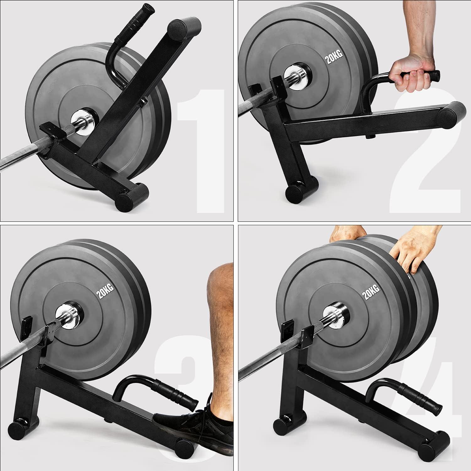 image:imageYes4All Deadlift JackBarbell Stand Holds 600lb Barbell Plates for Deadlift Exercise Squat Wedge for SquatWeight TrainingBlack