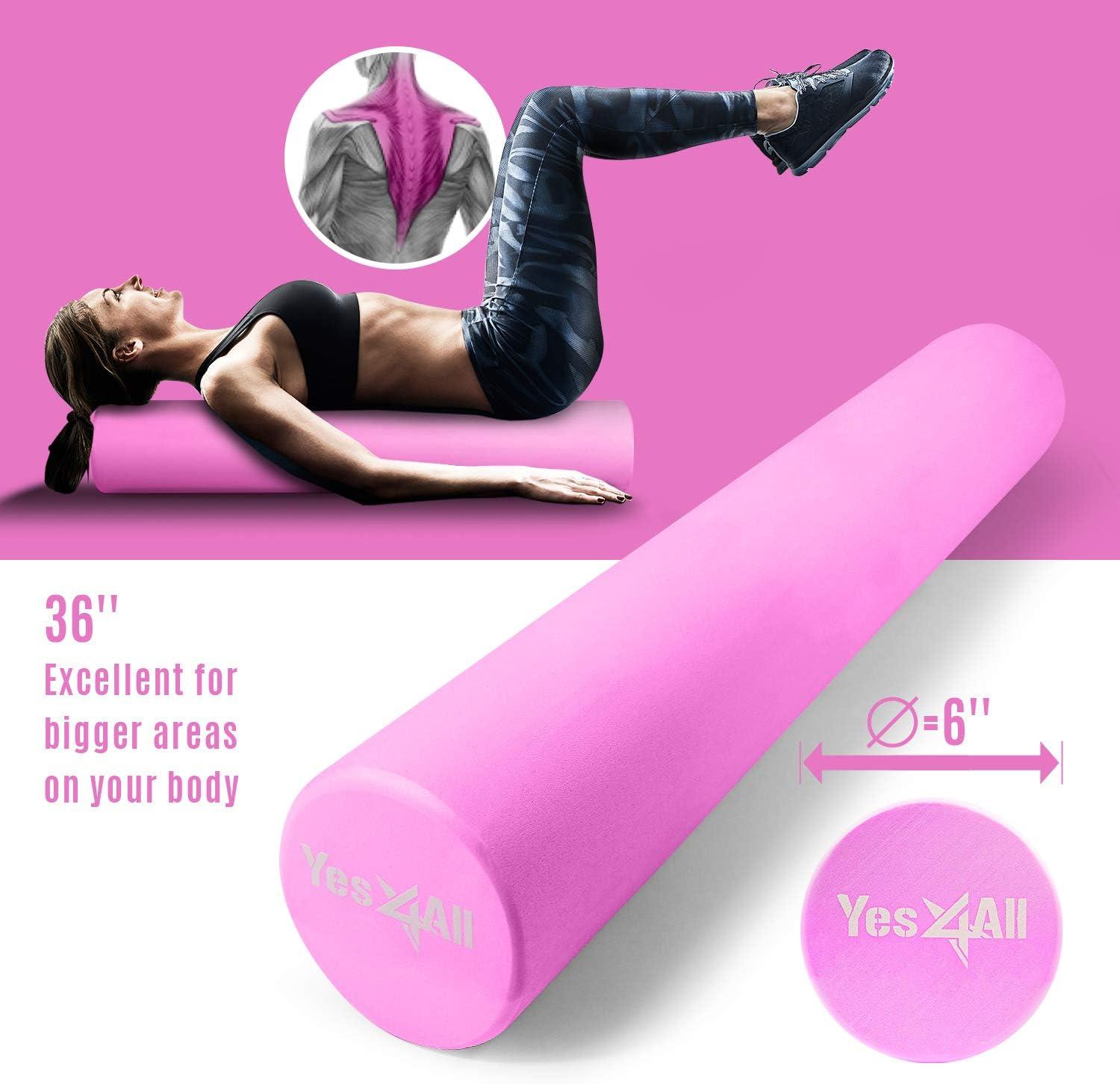 image:imageYes4All EVA Firm Foam Rollers for Yoga amp Pilates Available in 12 18 24 36 inch Yoga Roller for Massage Stretching Core StrengtheningC Violet