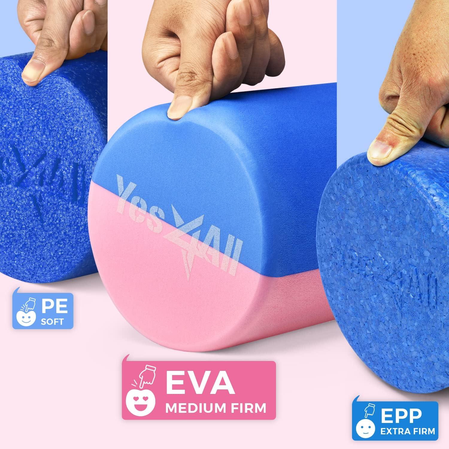 image:imageYes4All EVA Firm Foam Rollers for Yoga amp Pilates Available in 12 18 24 36 inch Yoga Roller for Massage Stretching Core StrengtheningE Duo Pastel