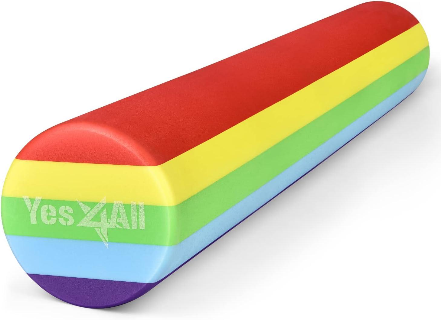 image:imageYes4All EVA Firm Foam Rollers for Yoga amp Pilates Available in 12 18 24 36 inch Yoga Roller for Massage Stretching Core StrengtheningG Rainbow Smooth