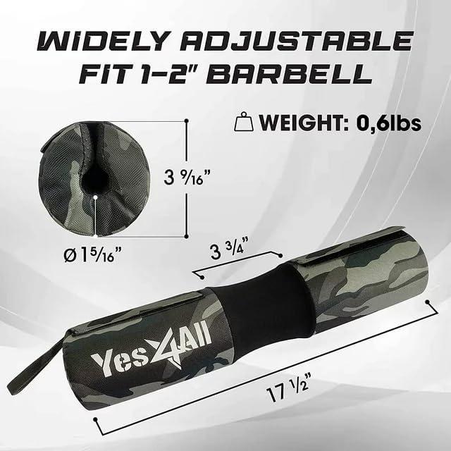 image:imageYes4All Ergonomic Foam Bar Pad Olympic Barbell Squat Pad Neck Pad for Squats Hip Thrusts Weight Lifting Bar Pad