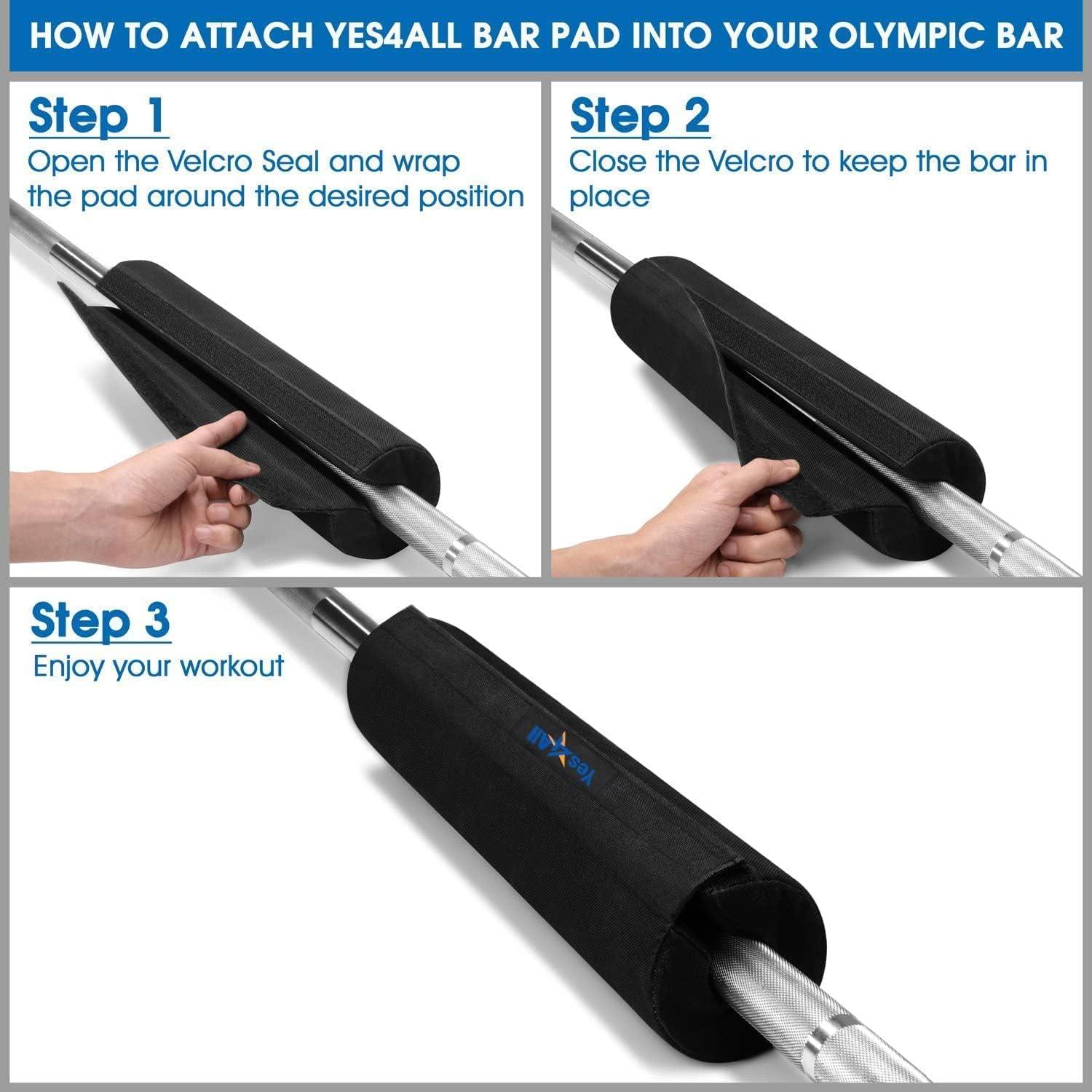 image:imageYes4All Ergonomic Foam Bar Pad Olympic Barbell Squat amp Neck Pad for Squats Hip Thrusts amp Weight Lifting BarB Bar Pad