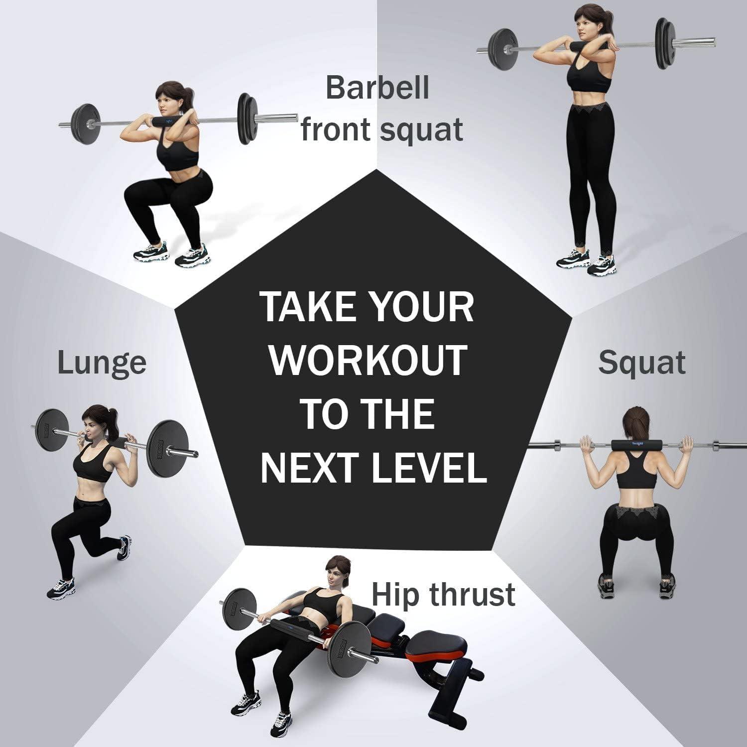 image:imageYes4All Ergonomic Foam Bar Pad Olympic Barbell Squat amp Neck Pad for Squats Hip Thrusts amp Weight Lifting BarB Bar Pad