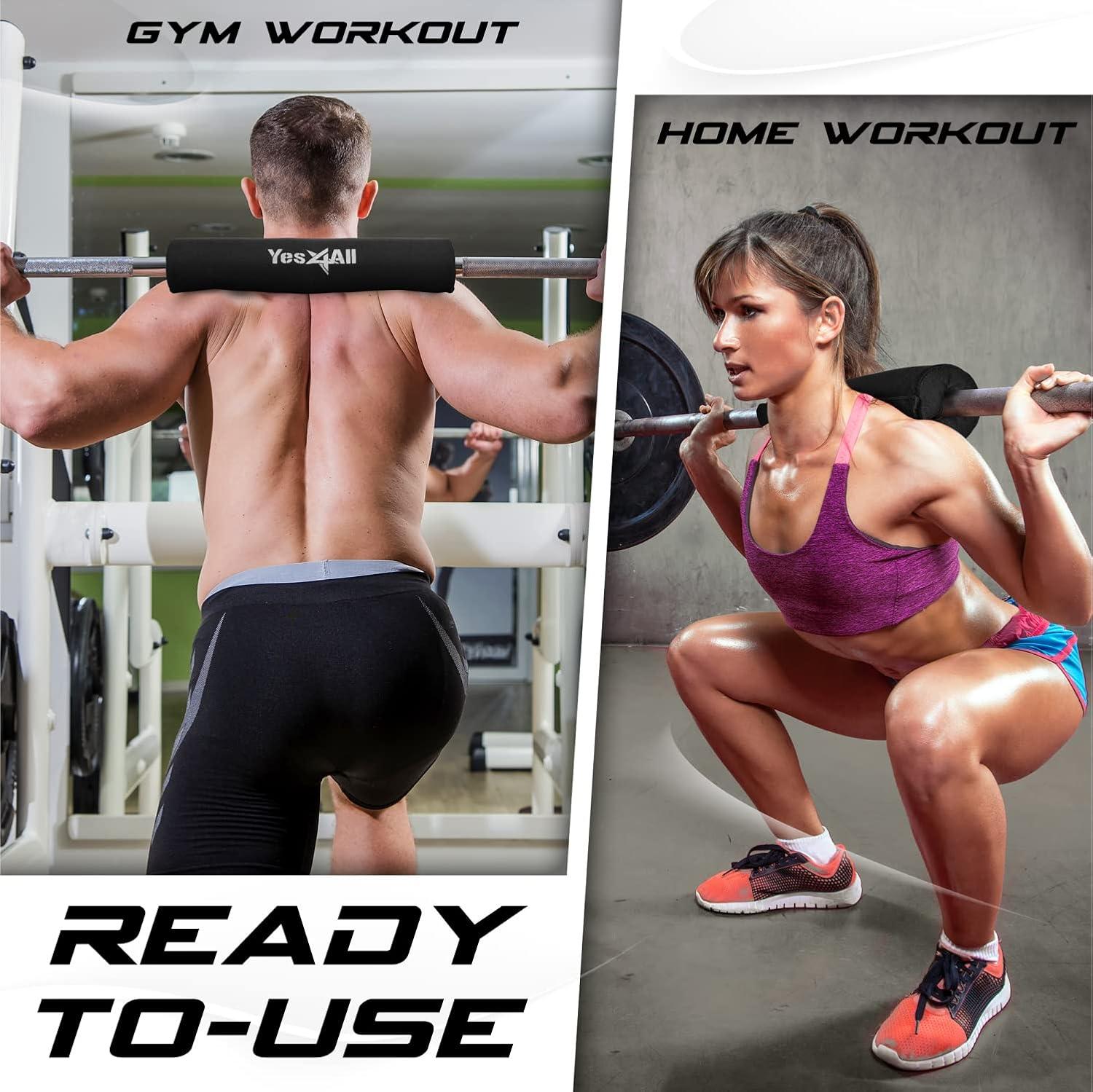 image:imageYes4All Ergonomic Foam Bar Pad Olympic Barbell Squat amp Neck Pad for Squats Hip Thrusts amp Weight Lifting BarBlack