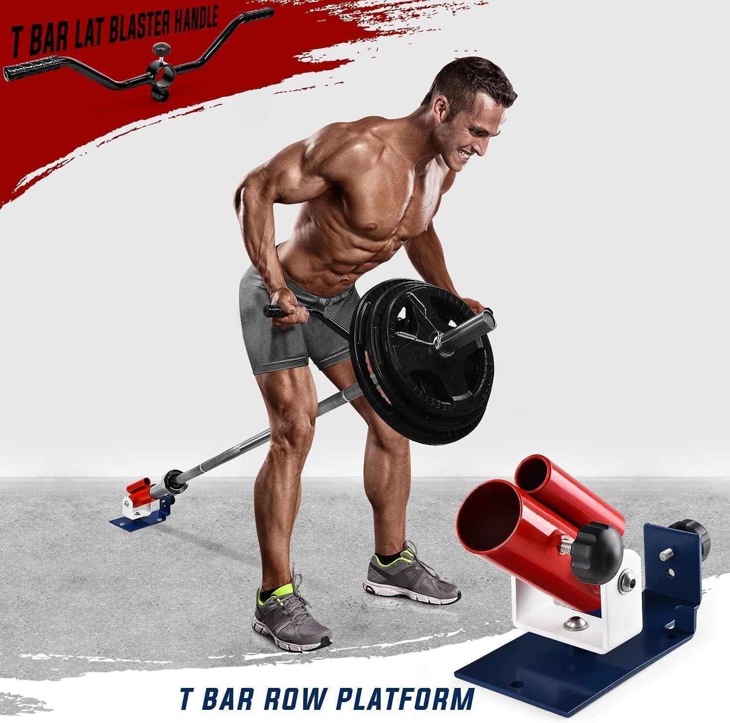 image:imageYes4All Exercise Machine Adjustable T Bar Row Attachment D Row HandleLandmine Handle Attachment with Textured Rubber HandlesB American Pride T Bar Row Platform