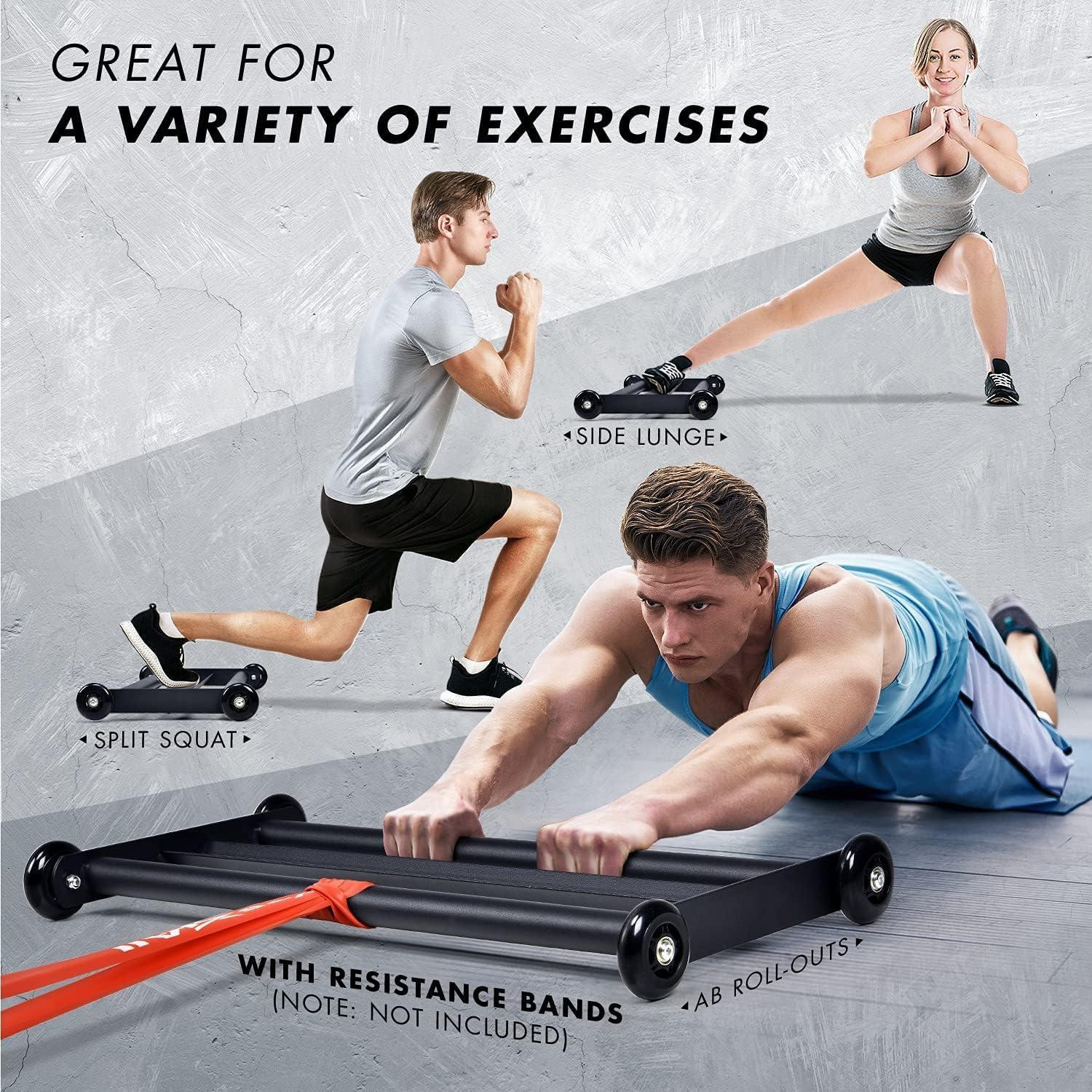 image:imageYes4All Glute Ham Glider Exercise Wheels for Home Gym Fitness Glute Hamstring Booty BuildingA Glute Ham Glider
