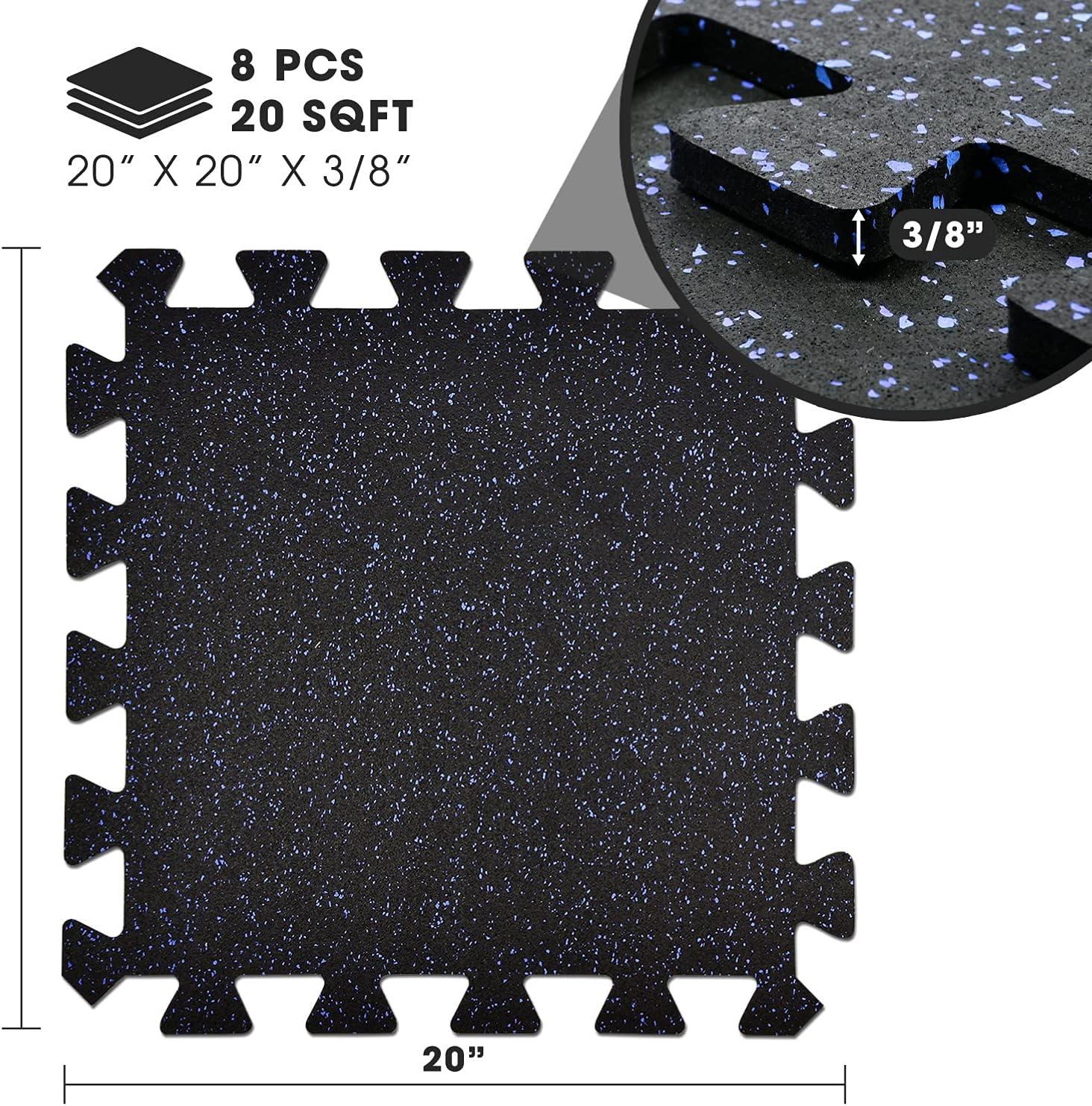 image:imageYes4All Heavy Duty 100 High Density Rubber Floor Tiles Interlocking MatBlue Dot