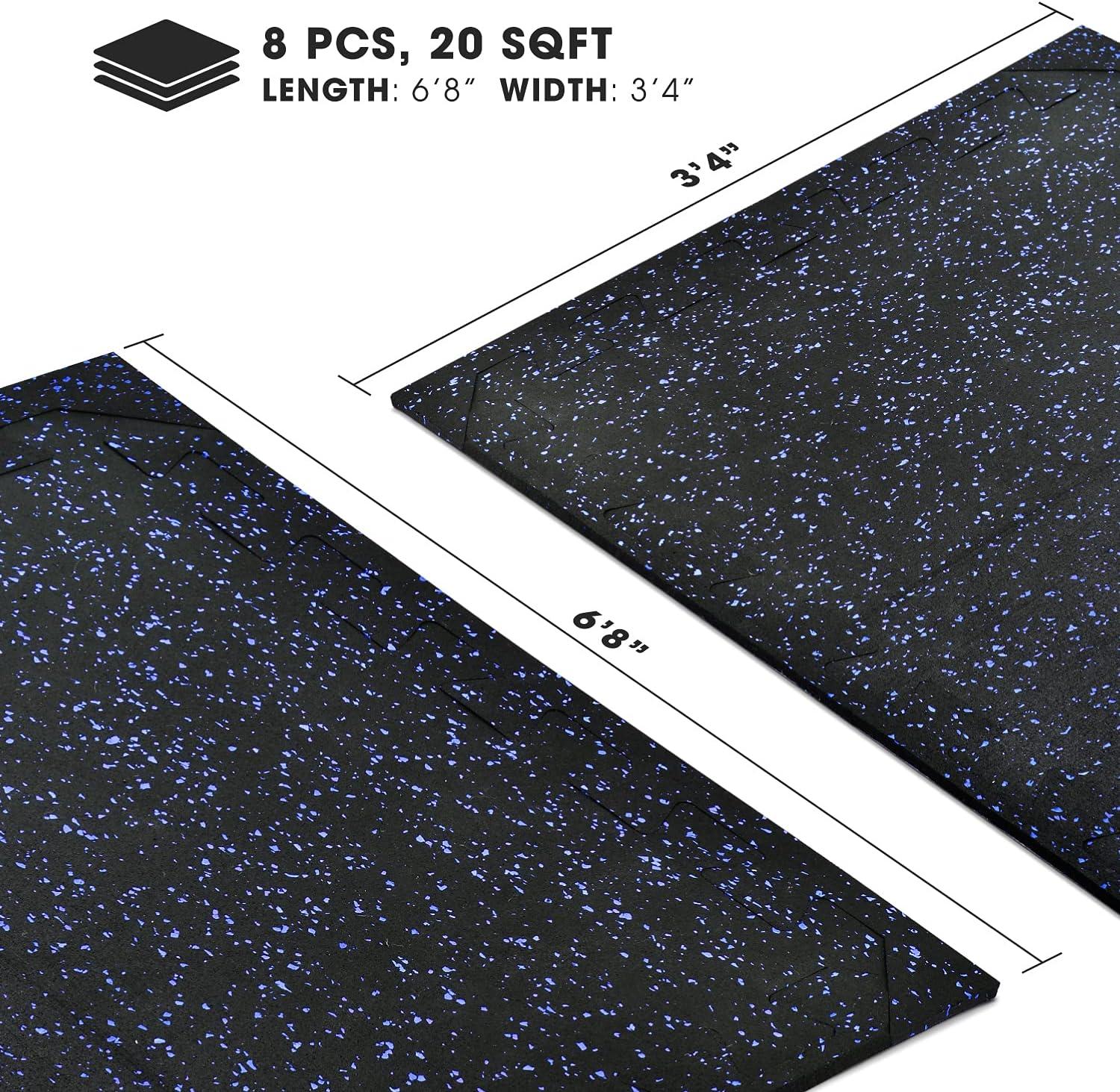 image:imageYes4All Heavy Duty 100 High Density Rubber Floor Tiles Interlocking MatBlue Dot