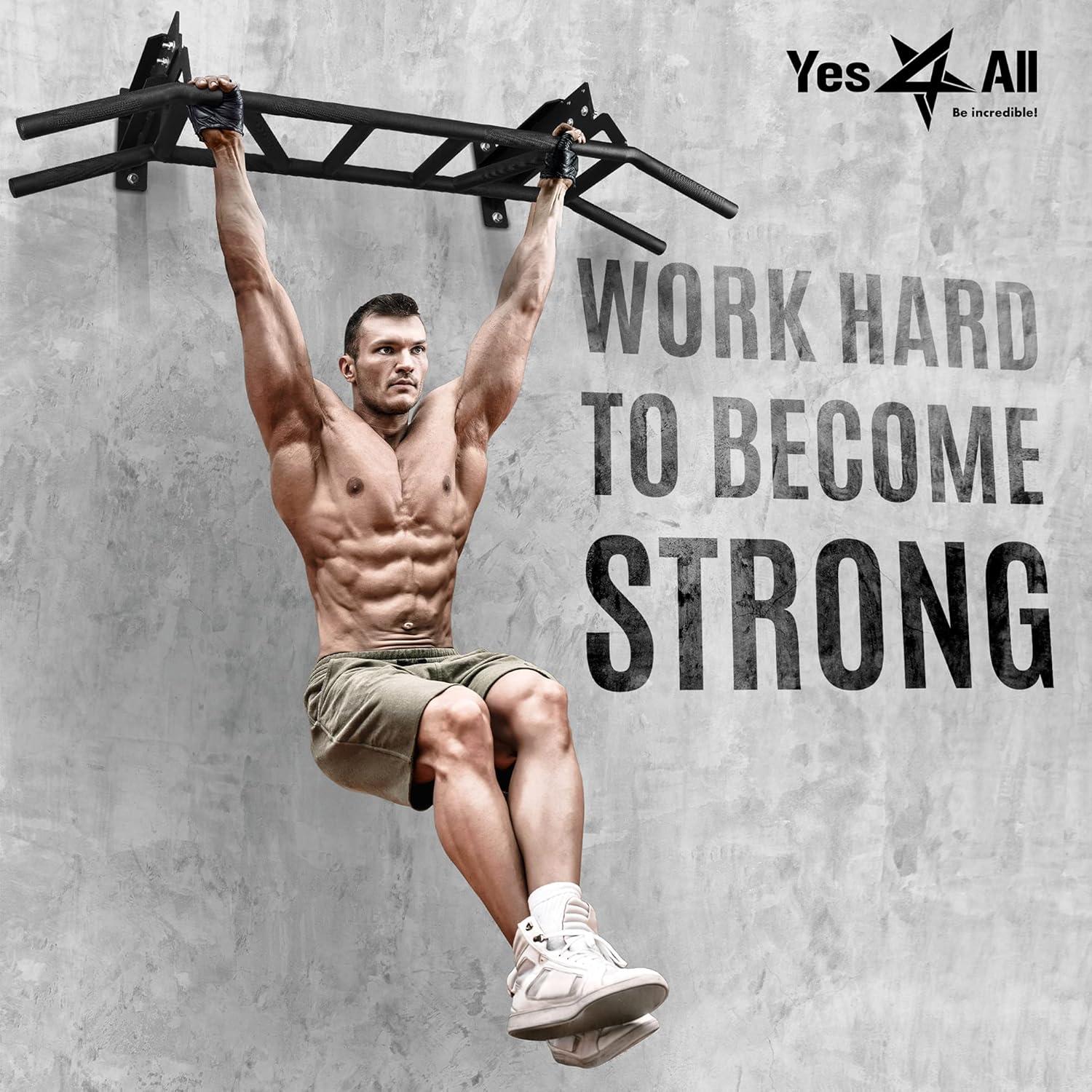 image:imageYes4All Heavy Duty Wall Mounted Pull Up Bar MultiGrip Pull Ups Pull Up Bar Ceiling Mount Joist Mount for Home GymB Ceiling Mount Wall Mount