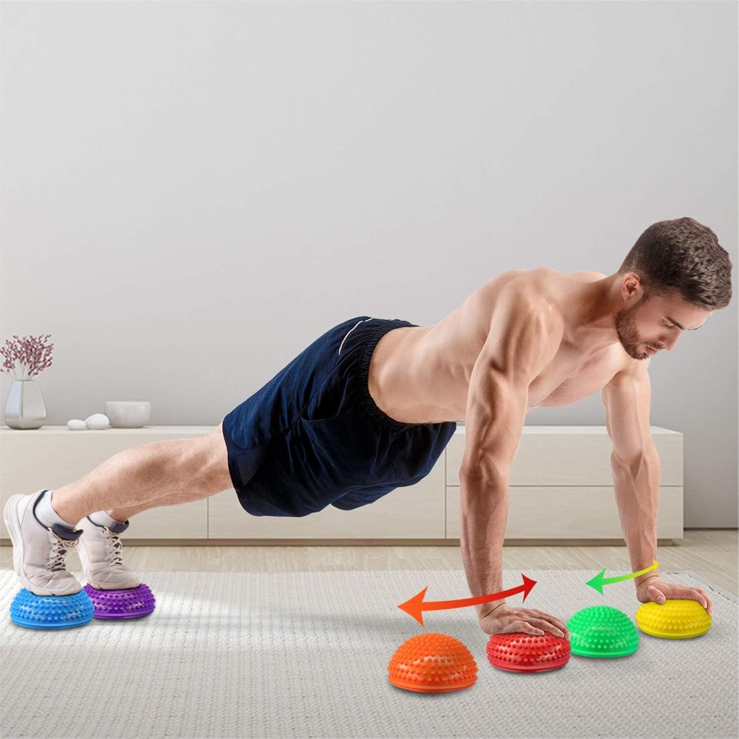 image:imageYes4All Hedgehog Balance Pods for Exercise Core Body Balancing Balance Pods for Youth amp Adults with Hand Pump Set of 5A Hedgehog 6pcs