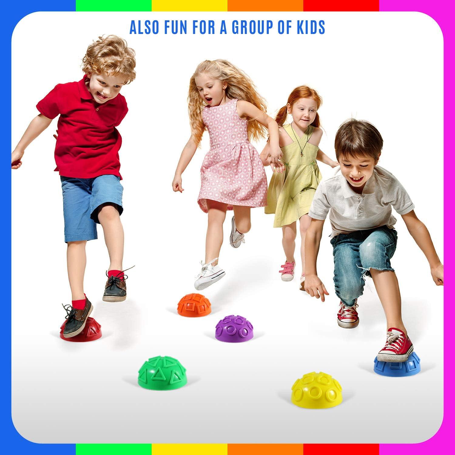 image:imageYes4All Hedgehog Balance Pods for Exercise Core Body Balancing Balance Pods for Youth amp Adults with Hand Pump Set of 5E Geometric 6pcs
