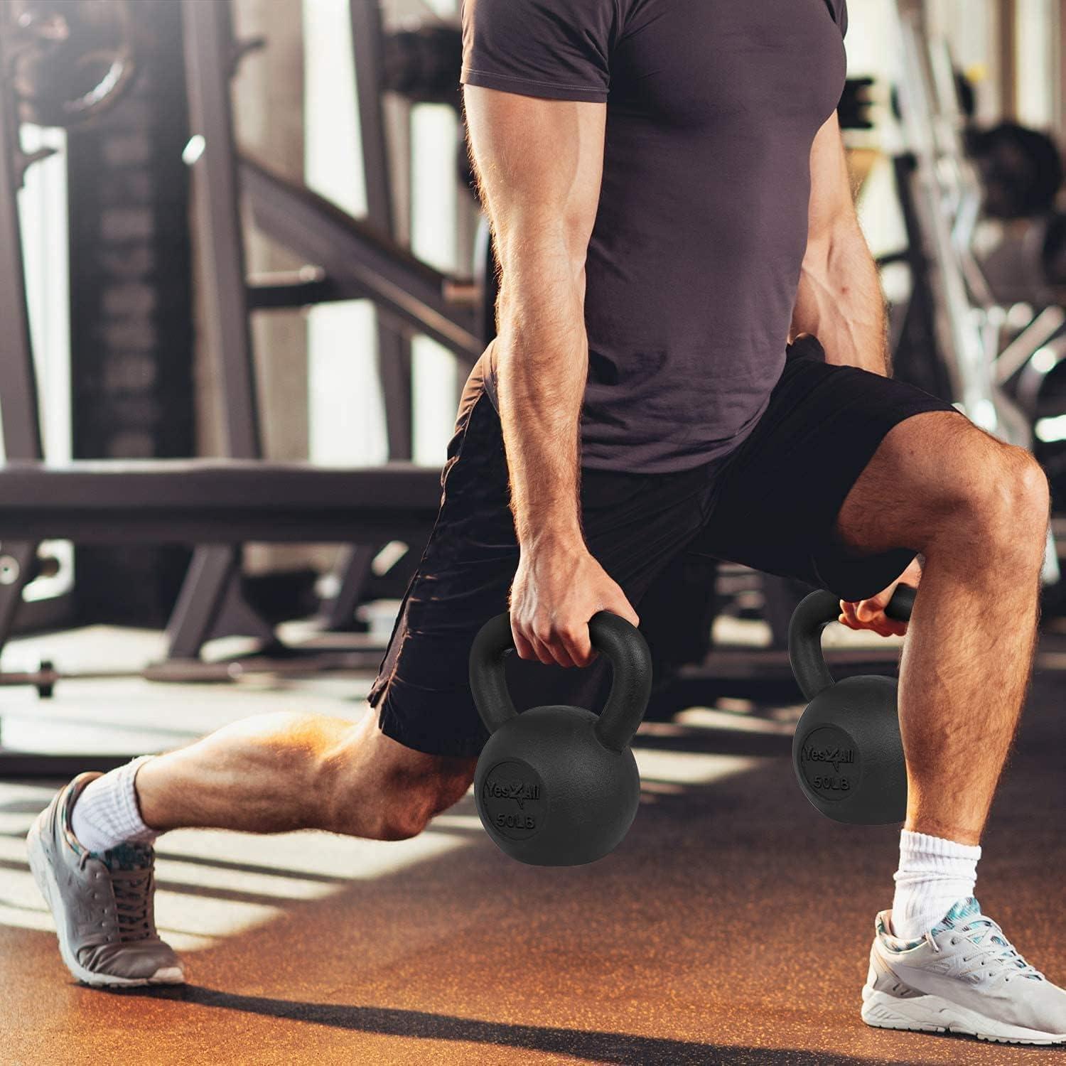 image:imageYes4All Kettlebell Sets 5 10 15 20 25 30 LB Cast Iron Strength Training Kettlebells Wide Handles amp Flat Bottom MultiLevel from Beginners to Pros for Strength Training amp Home GymH 5 10 15 20 25 30 lbs