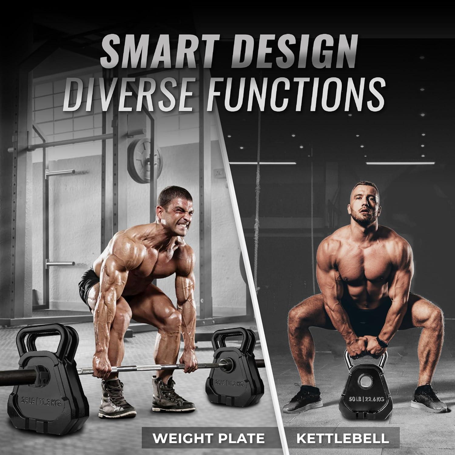 image:imageYes4All Kettlebell Special Shape Upgraded ampMultifunctional for Advanced Training Solid Cast Iron Powder Coated Anti Slip Handle Strength Training EquipmentB25lbs Pair
