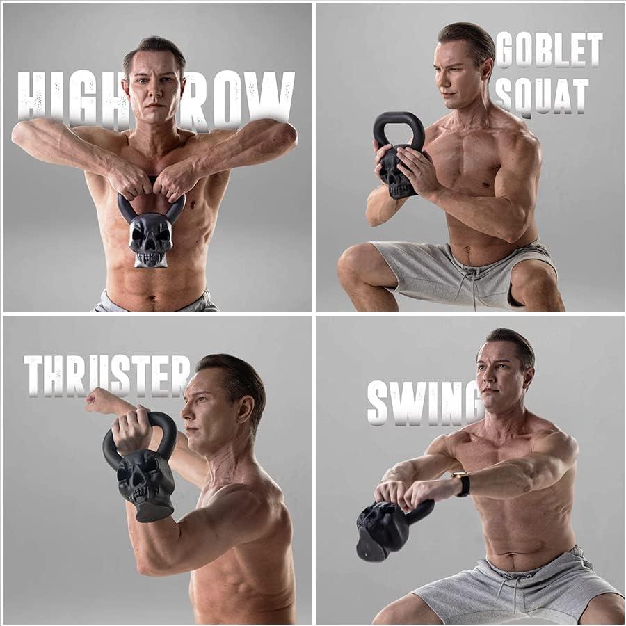 image:imageYes4All Kettlebell Special Shape Upgraded ampMultifunctional for Advanced Training Solid Cast Iron Powder Coated Anti Slip Handle Strength Training EquipmentE25LB Single