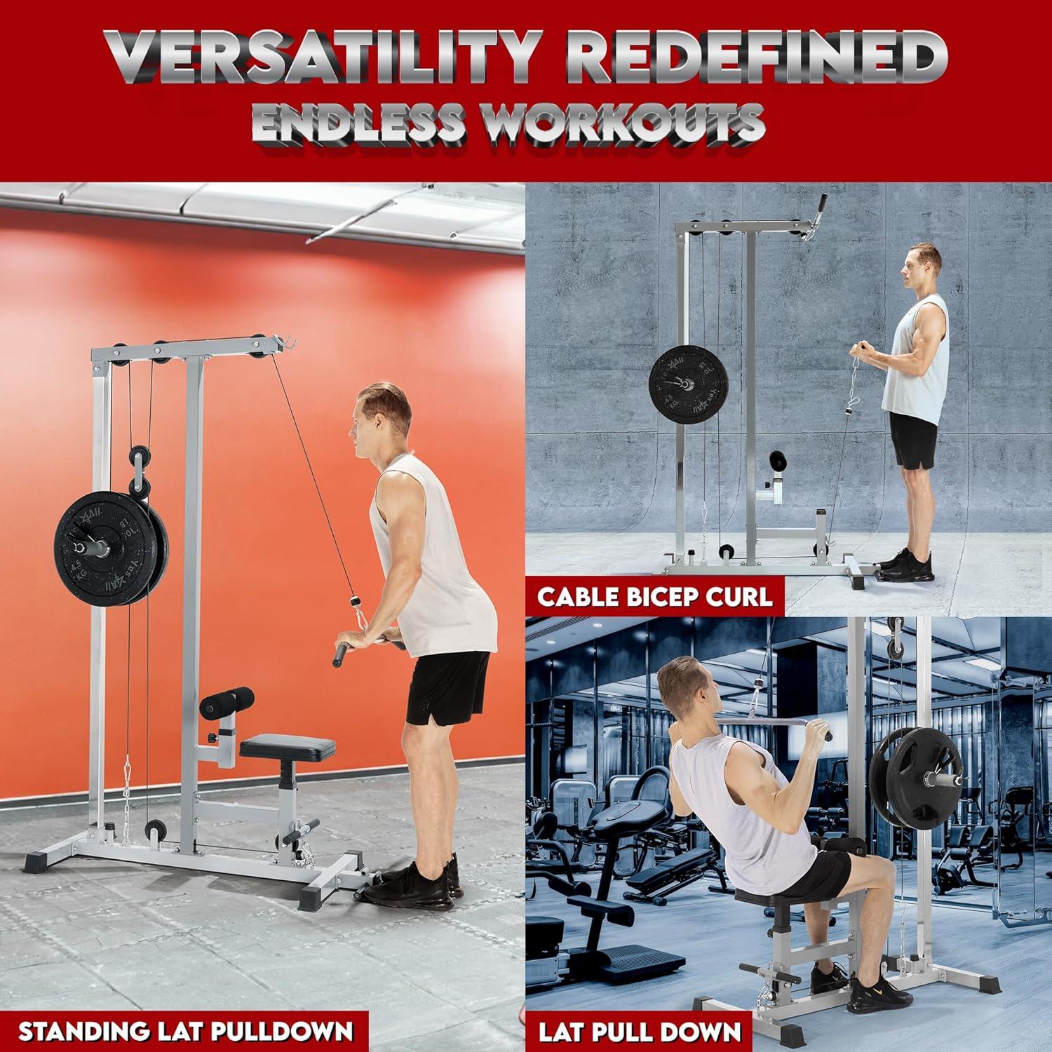 image:imageYes4All LAT Pull Down Machines LAT Row Cable Machine LAT Tower with Additional Pulley Cable High amp Low Pulley StationsLAT Pull Down Machine with Seat