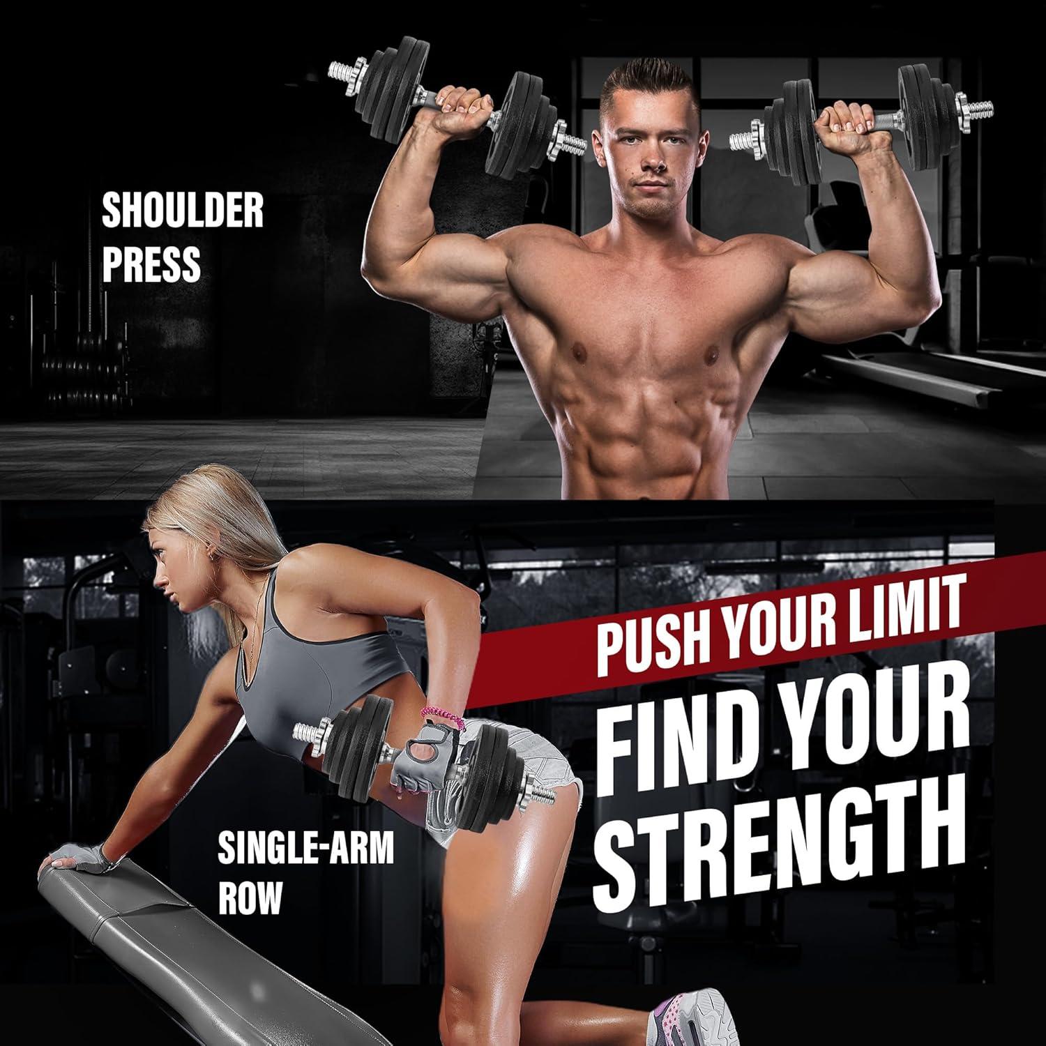 image:imageYes4All Old School Adjustable Dumbbell Set with Weight Plates Star Lock CollarsConnector 40lbs to 200lbs Adjustable Weight Plates SetI1 105LB or 525LBS Dumbbell Pair Black
