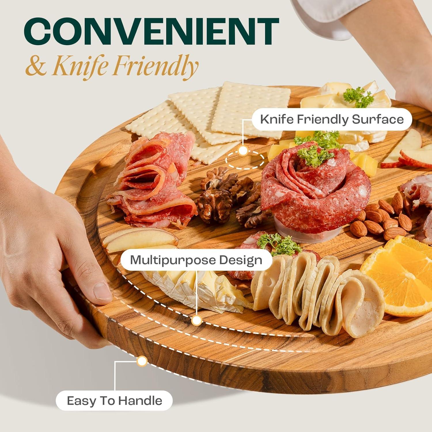 image:imageYes4All Plus Large Edge Grain Teak Cutting Board for Kitchen 24L x 18W x 15Thick Durable Wood with Juice Grooves PreOiled Easy Grip Handles Ideal for Chopping and ServingTeak
