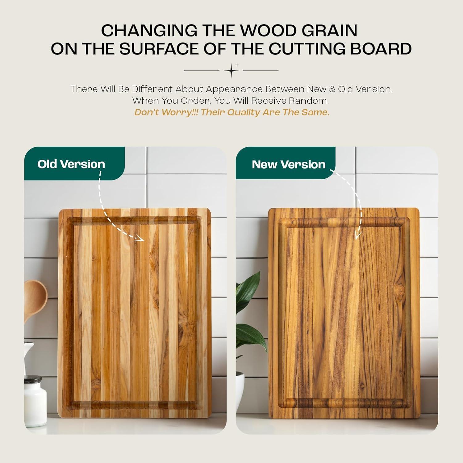 image:imageYes4All Plus Large Edge Grain Teak Cutting Board for Kitchen 24L x 18W x 15Thick Durable Wood with Juice Grooves PreOiled Easy Grip Handles Ideal for Chopping and ServingTeak