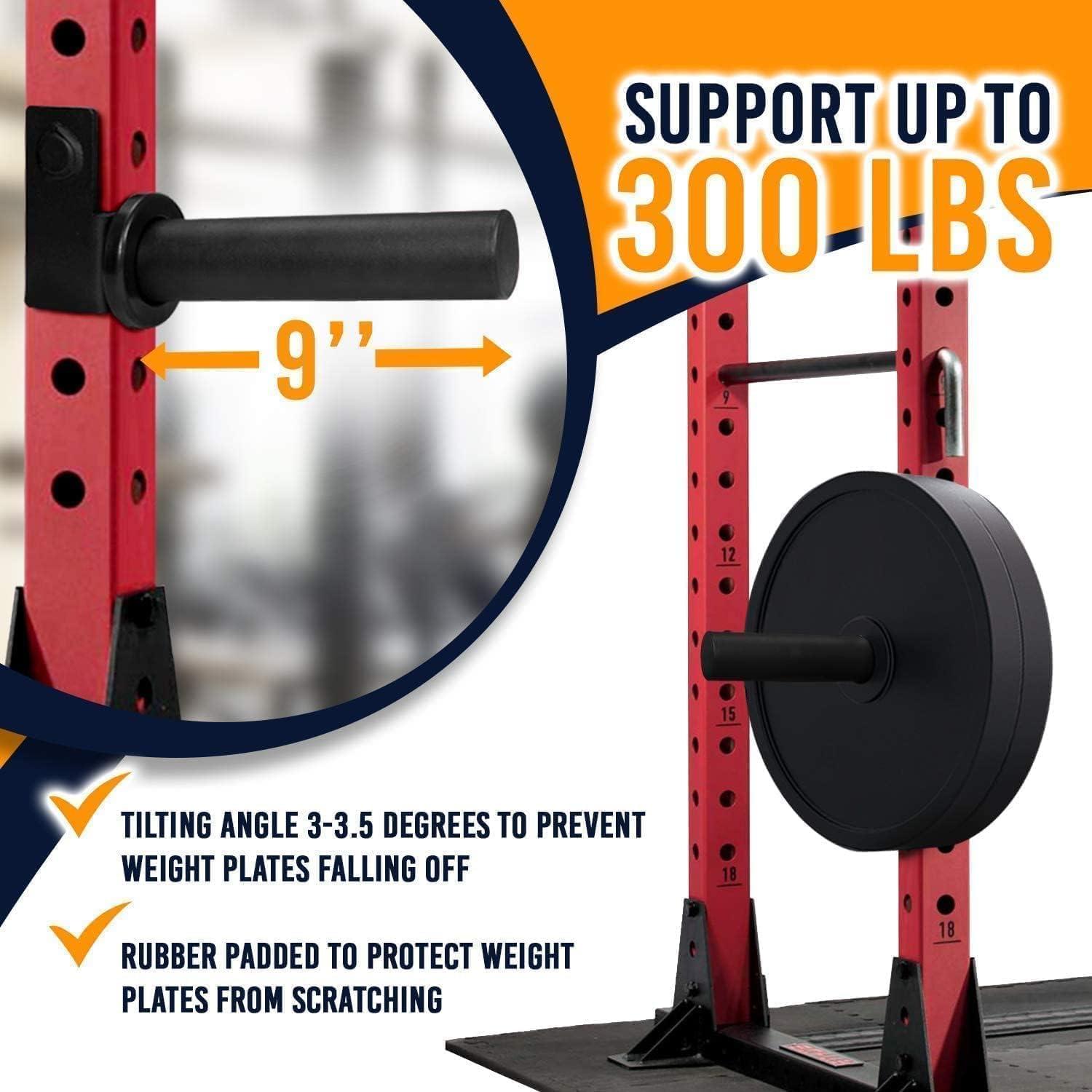image:imageYes4All Power Rack JHooks amp Attachments Heavy Duty Barbell Holders Compatible with 2x2 amp 3x3 Power Racks for Home GymA Weight Plate Attachment 2x2 Inches set of 4