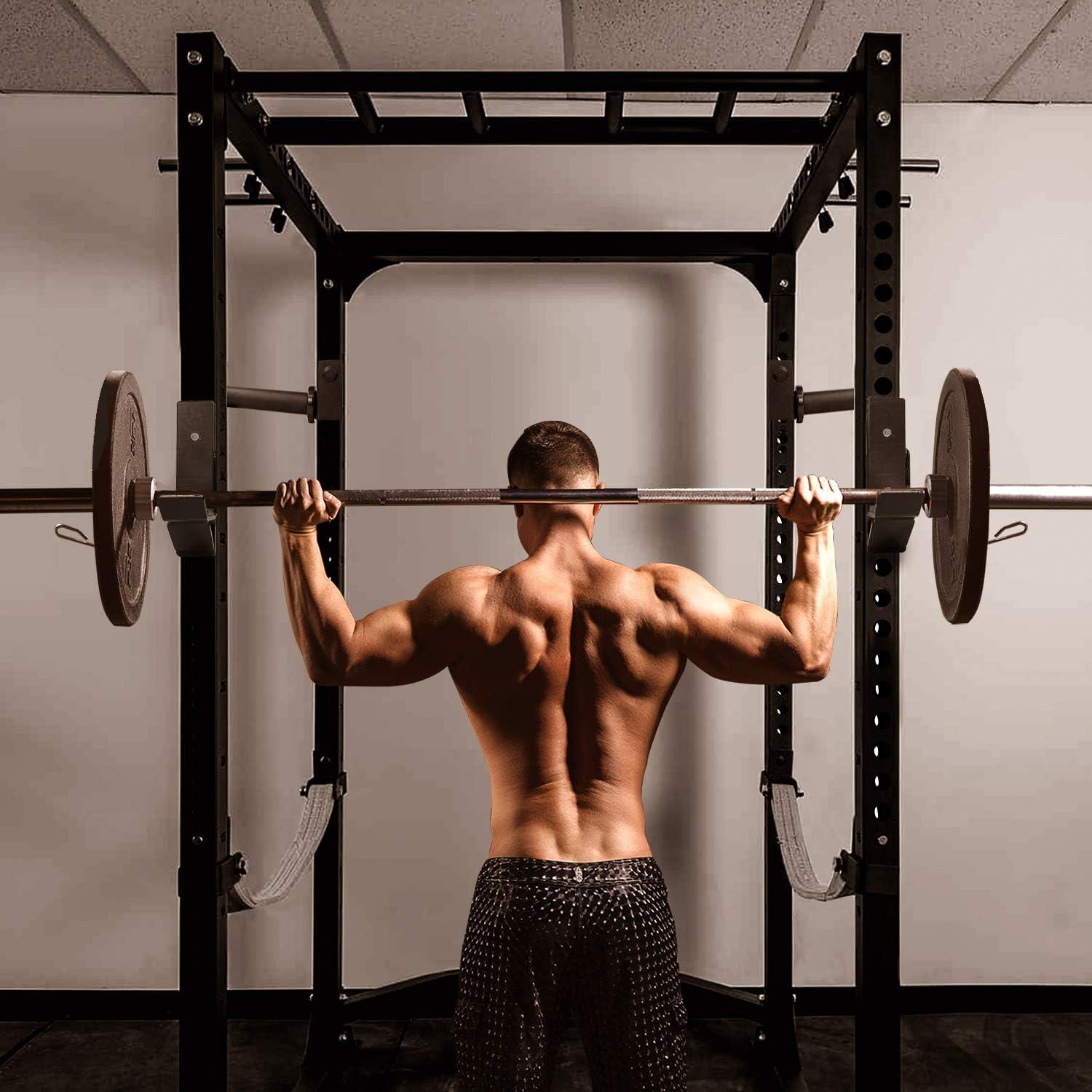 image:imageYes4All Power Rack JHooks amp Attachments Heavy Duty Barbell Holders Compatible with 2x2 amp 3x3 Power Racks for Home GymBlack