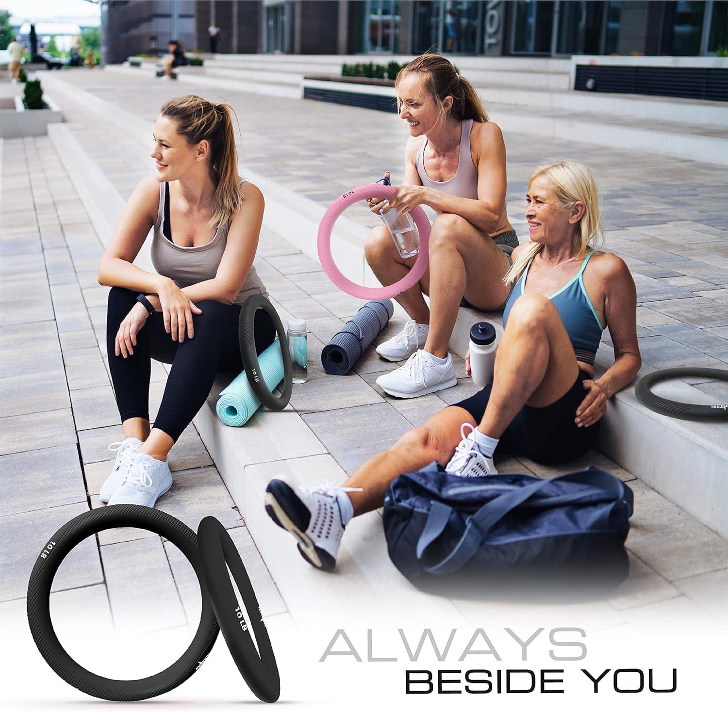 image:imageYes4All Power Ring 10lbs Weight Ring Weighted Circle Kettlebell for Yoga Exercise Aerobics Home Fitness Core TrainingA Black 10lb