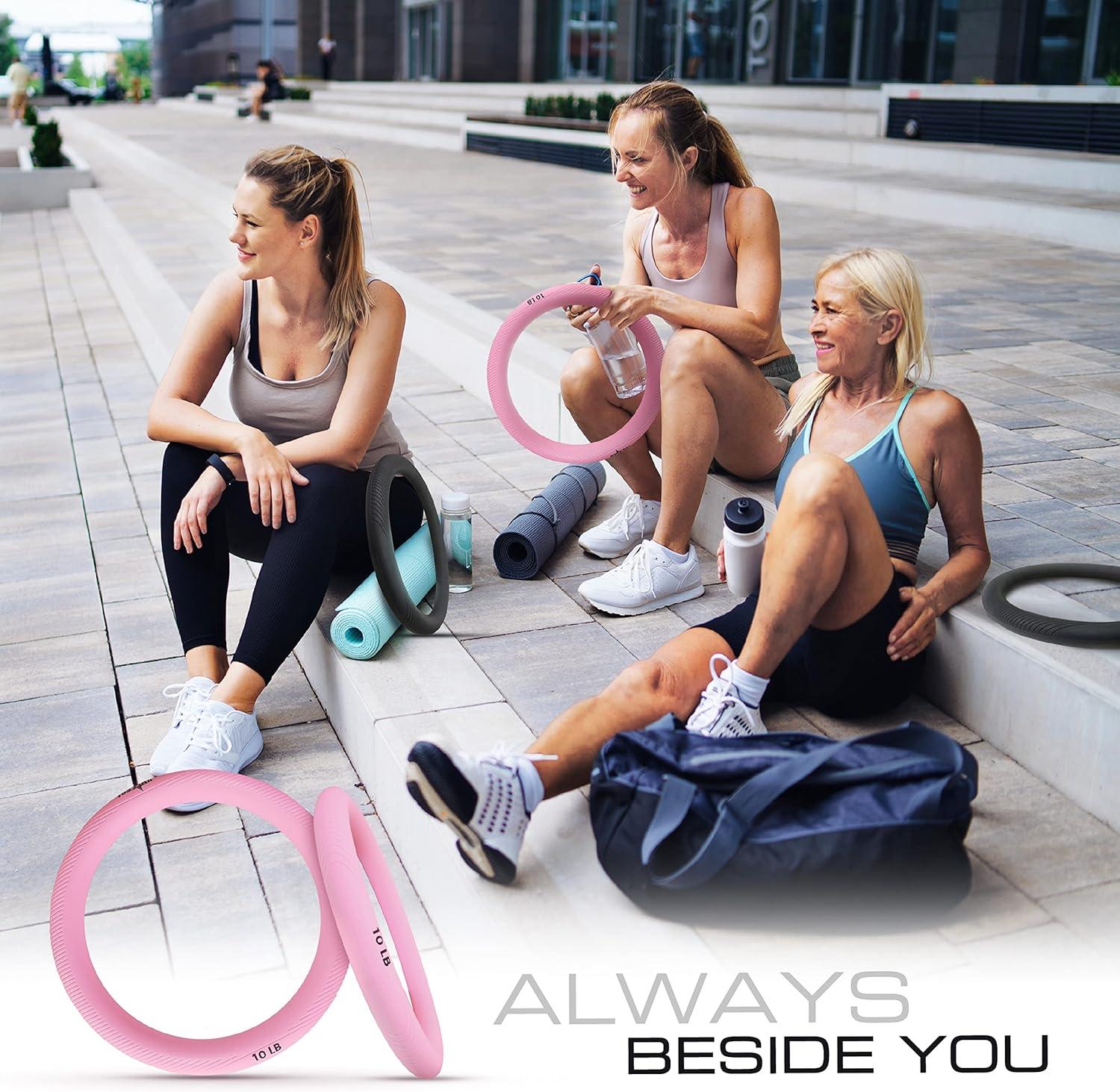 image:imageYes4All Power Ring 10lbs Weight Ring Weighted Circle Kettlebell for Yoga Exercise Aerobics Home Fitness Core TrainingB Pink 10lb