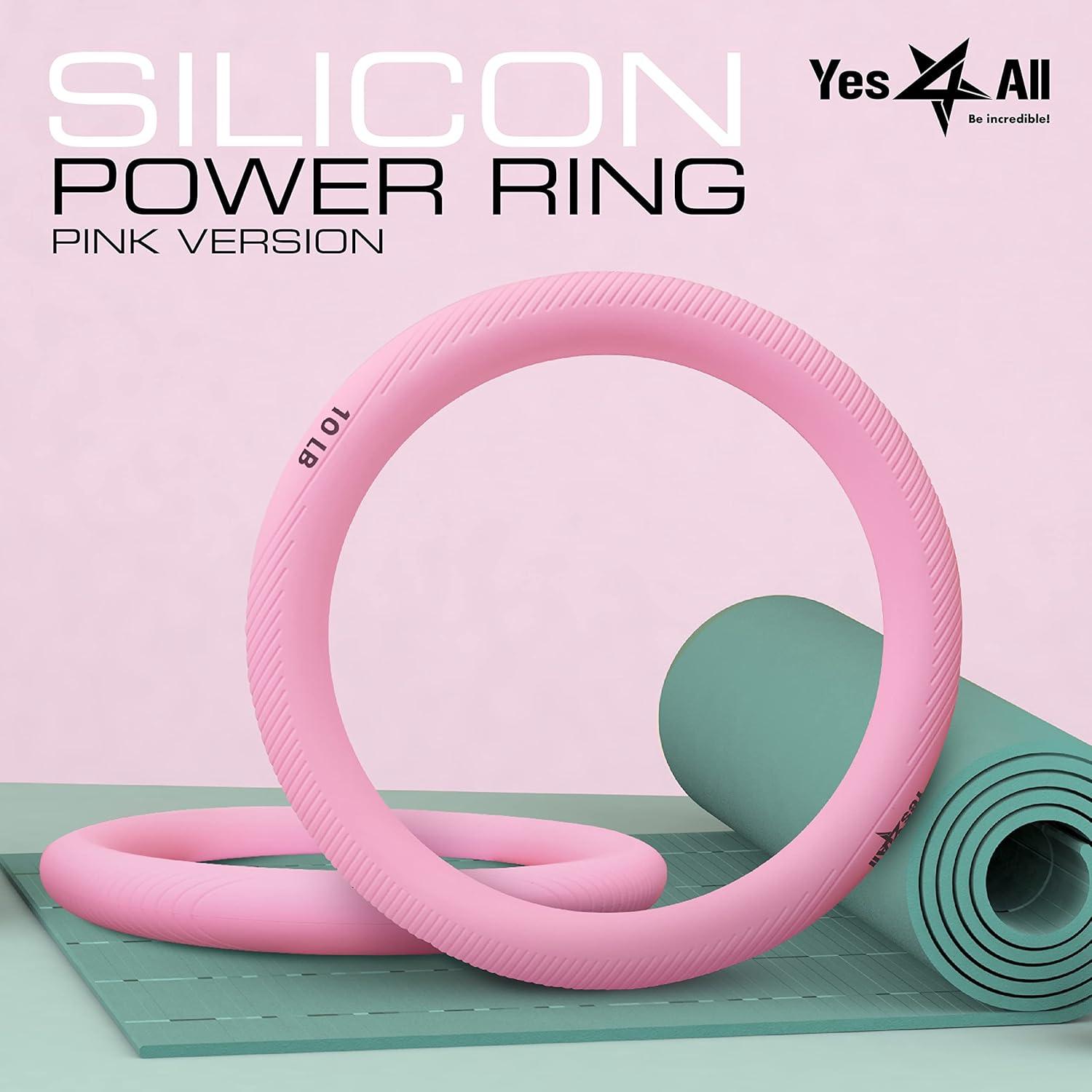 image:imageYes4All Power Ring 10lbs Weight Ring Weighted Circle Kettlebell for Yoga Exercise Aerobics Home Fitness Core TrainingB Pink 10lb