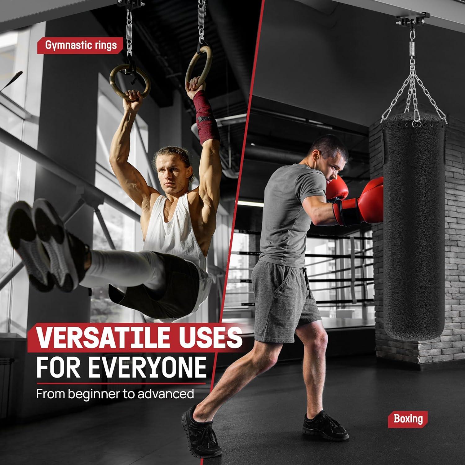 image:imageYes4All Punching Bag Hanger Heavy Bag Spring 555 LB Capacity Stainless Steel Hanging Kit with Spring Hook amp Carabiner Indoor amp Outdoor Mounting for Boxing Bags amp RecreationSpring Snap hook 360 Swivel Hook