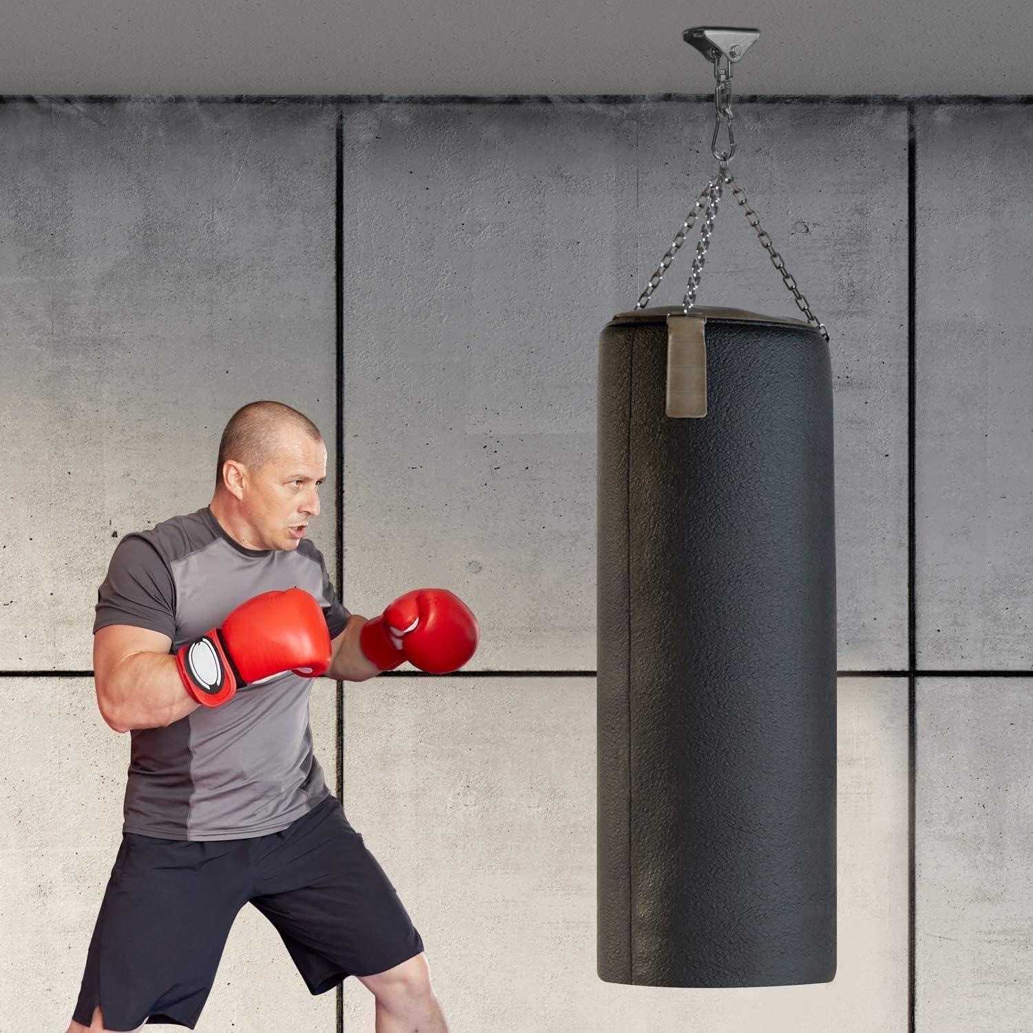 image:imageYes4All Punching Bag Hanger Stainless Steel Swivel Chain with 4 Snap Hooks for Heavy Bag Gym Swing Trapeze and HammockHangers 360 Degree Rotation