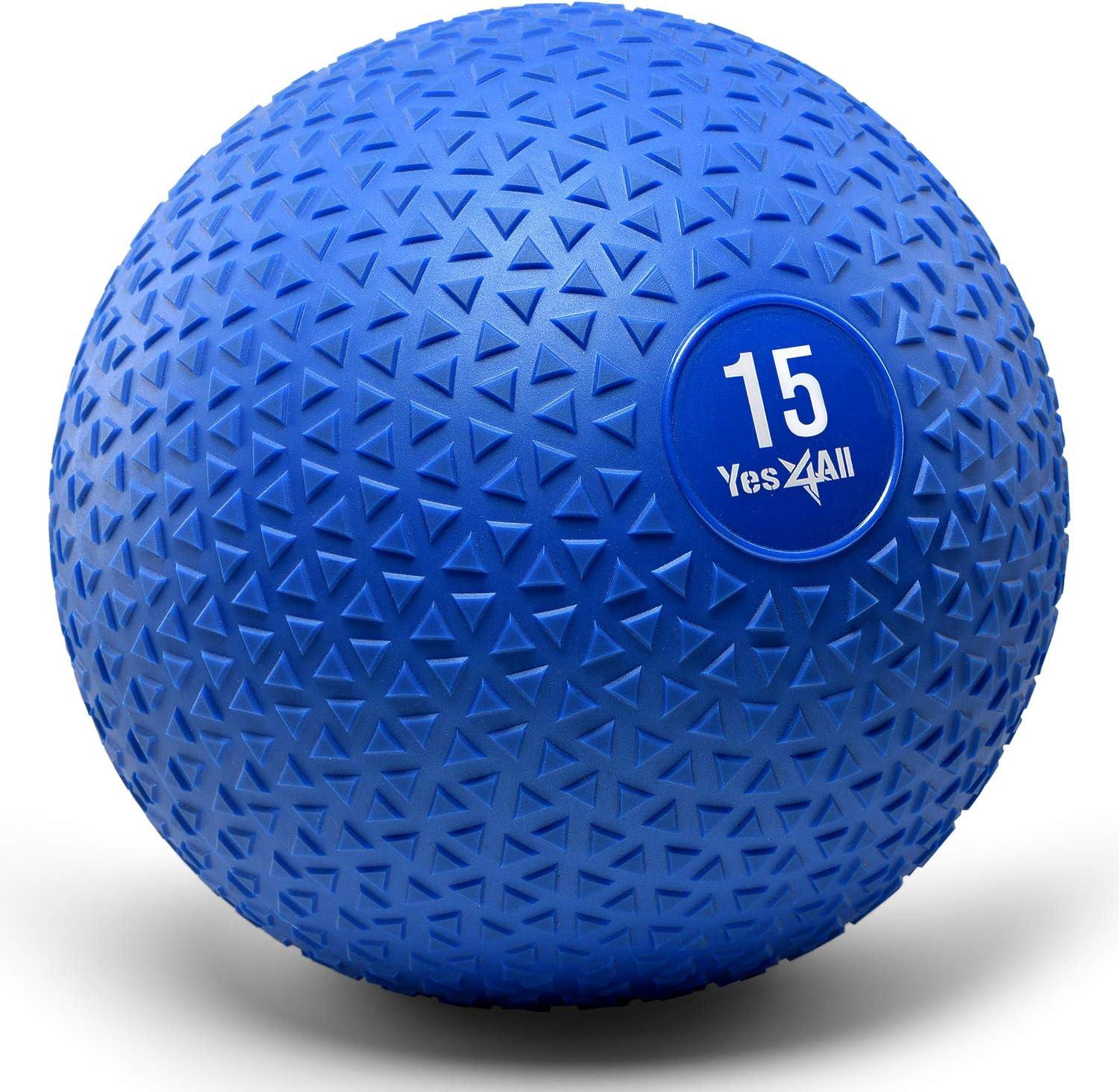 image:imageYes4All Slam Balls 1040lb Weighted Ball Weight Durable PVC Sand Filled Workout Dynamic Slam Ball for Core StrengthenBlue