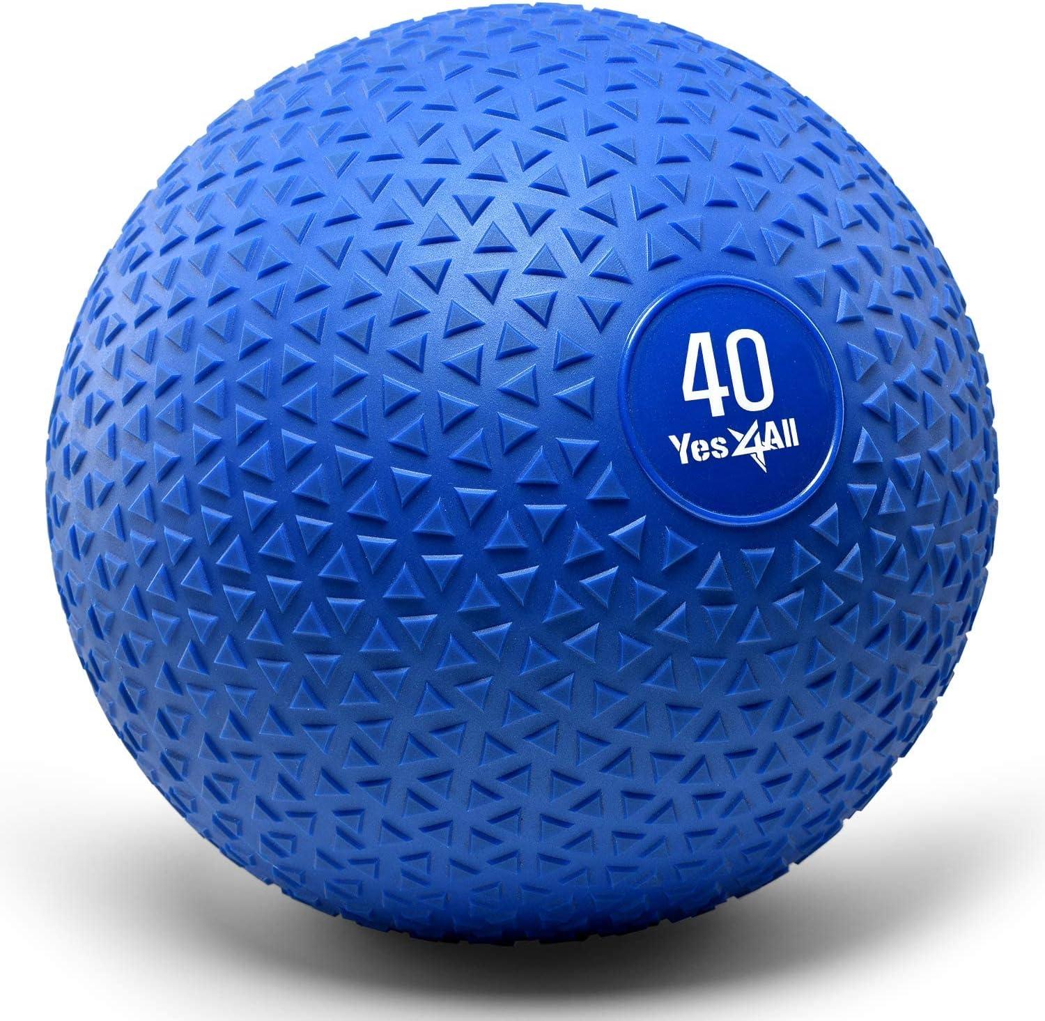 image:imageYes4All Slam Balls 1040lb Weighted Ball Weight Durable PVC Sand Filled Workout Dynamic Slam Ball for Core StrengthenBlue