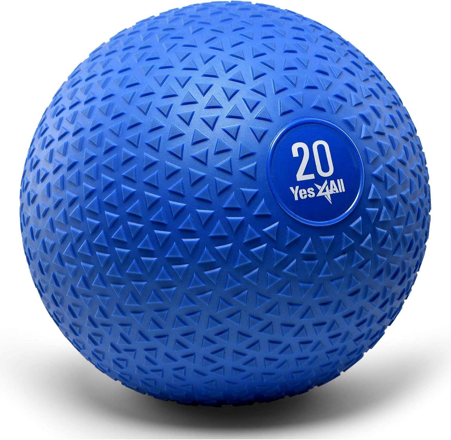 image:imageYes4All Slam Balls 1040lb Weighted Ball Weight Durable PVC Sand Filled Workout Dynamic Slam Ball for Core StrengthenBlue