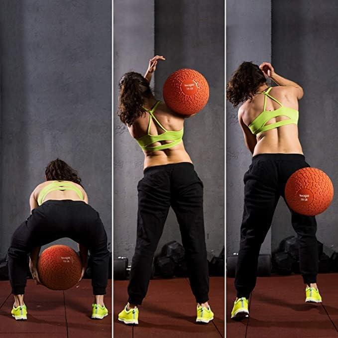 image:imageYes4All Slam Balls 1040lb Weighted Ball Weight Durable PVC Sand Filled Workout Dynamic Slam Ball for Core StrengthenOrange Beast