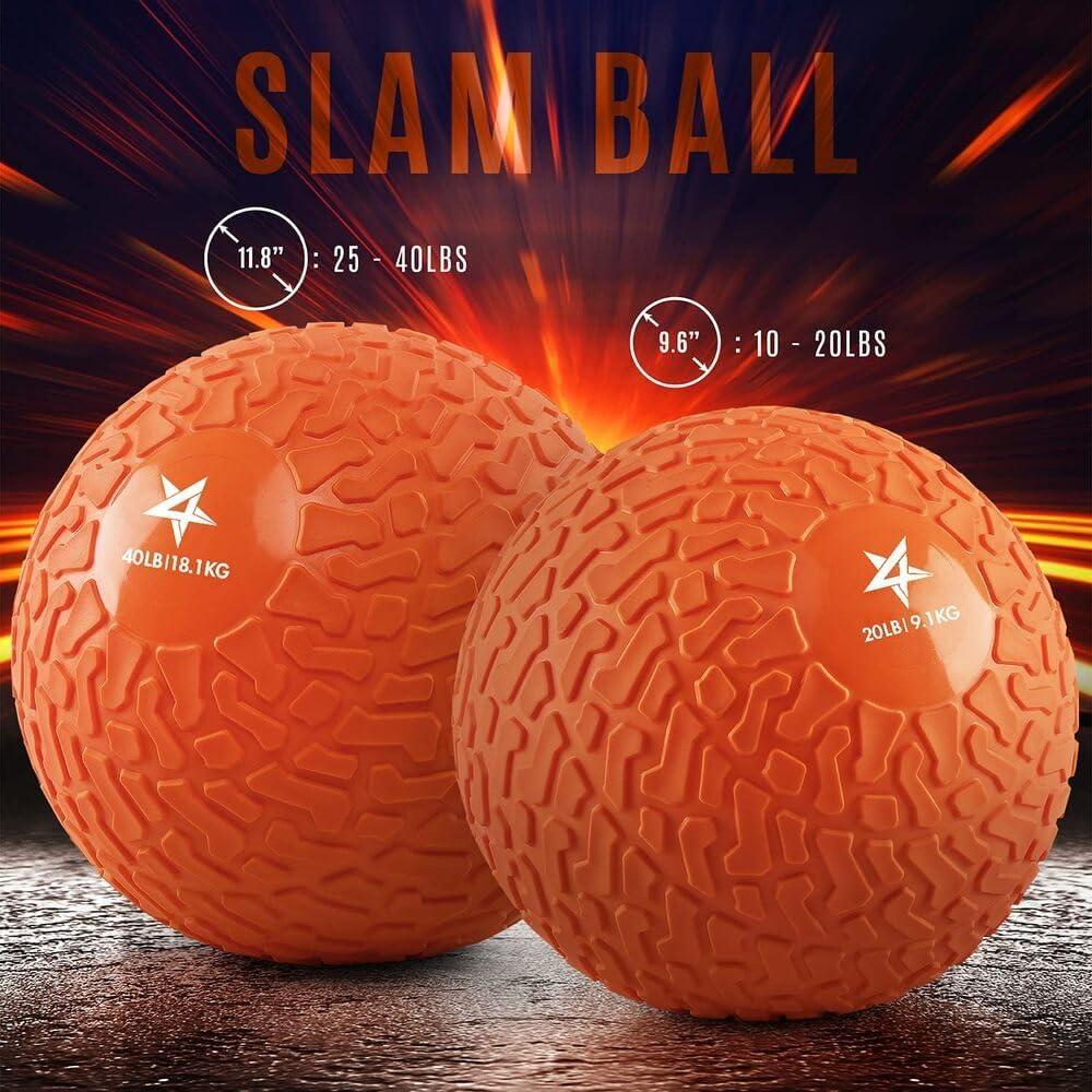 image:imageYes4All Slam Balls 1040lb Weighted Ball Weight Durable PVC Sand Filled Workout Dynamic Slam Ball for Core StrengthenOrange Beast