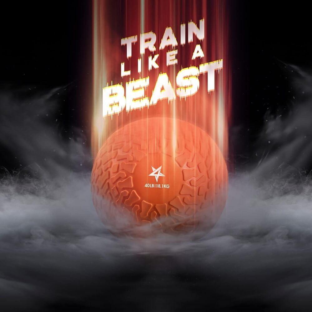 image:imageYes4All Slam Balls 1040lb Weighted Ball Weight Durable PVC Sand Filled Workout Dynamic Slam Ball for Core StrengthenOrange Beast