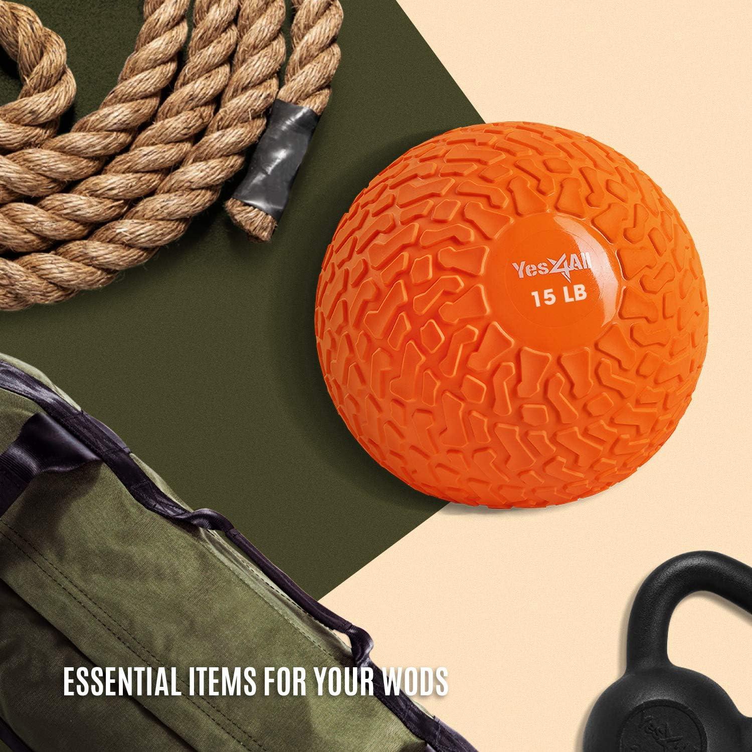 image:imageYes4All Slam Balls 1040lb Weighted Ball Weight Durable PVC Sand Filled Workout Dynamic Slam Ball for Core StrengthenOrange Beast