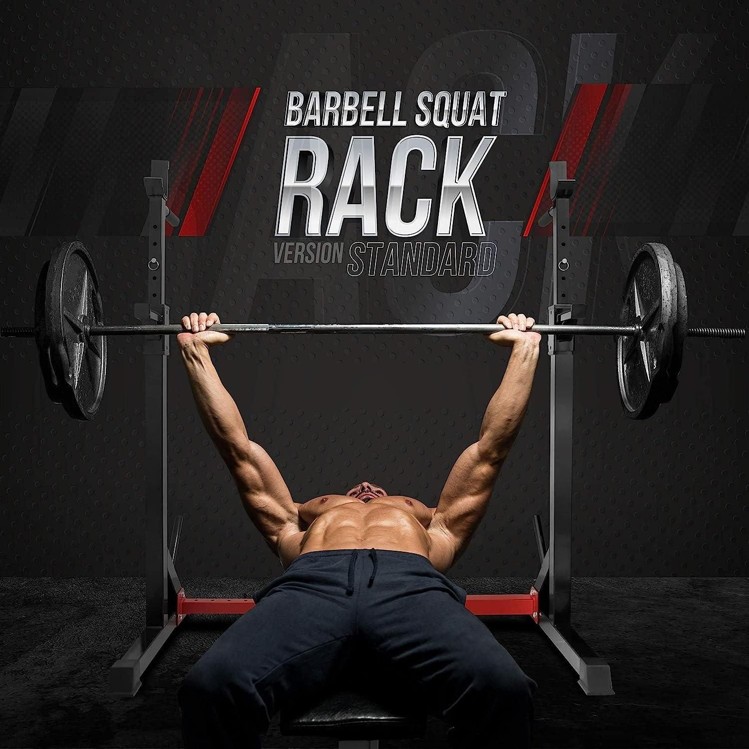 image:imageYes4All Squat Rack for Home Gym Adjustable Barbell Stand Rack MultiFunction Weight Lifting Dip Bar Station Bench Press Rack Stand Weight Plate Storage Capacity Up to 600LBSSquat Rack 500 lbs