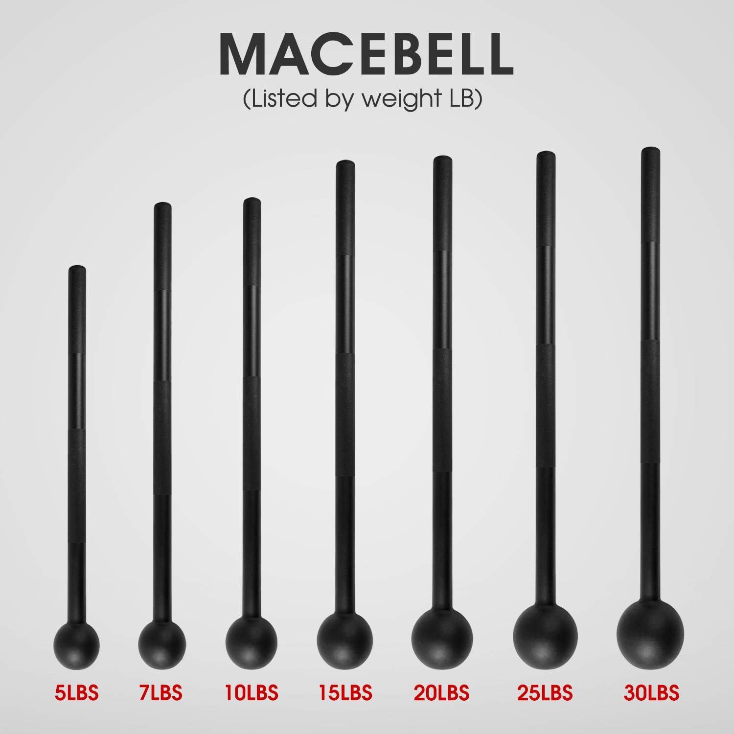 image:imageYes4All Steel Mace Bell for Strength Training Support Full Body Muscles Shoulder Grips amp Forearms Workouts Stretching 5 7 10 15 20 25 30 LB For Woman amp ManF Black 25lbs