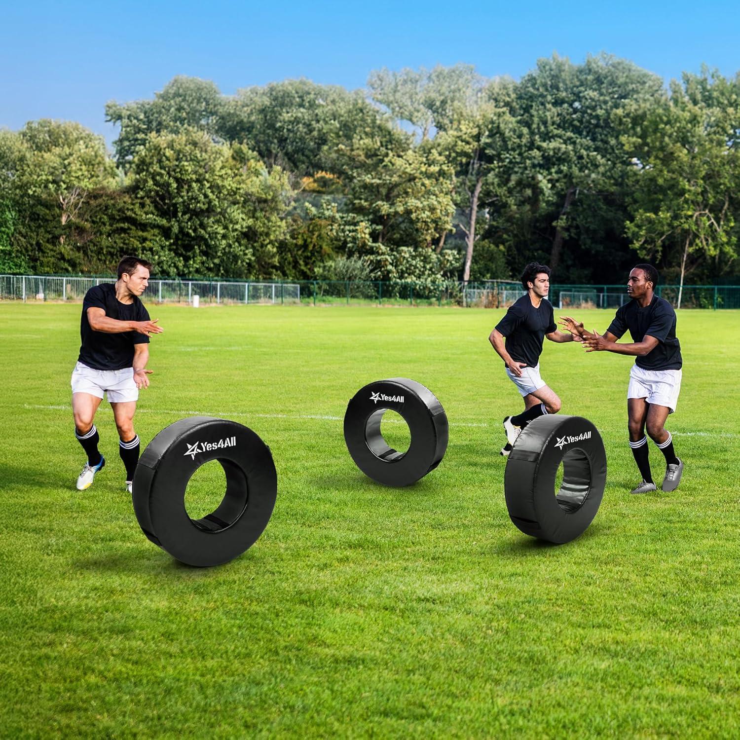 image:imageYes4All Tackling Dummies for Youngth Football 11lbs 20lbs Leather Block and Tackle Dummies for Contact Drills Martial ArtsBBlack Tackle Wheel Ring Football