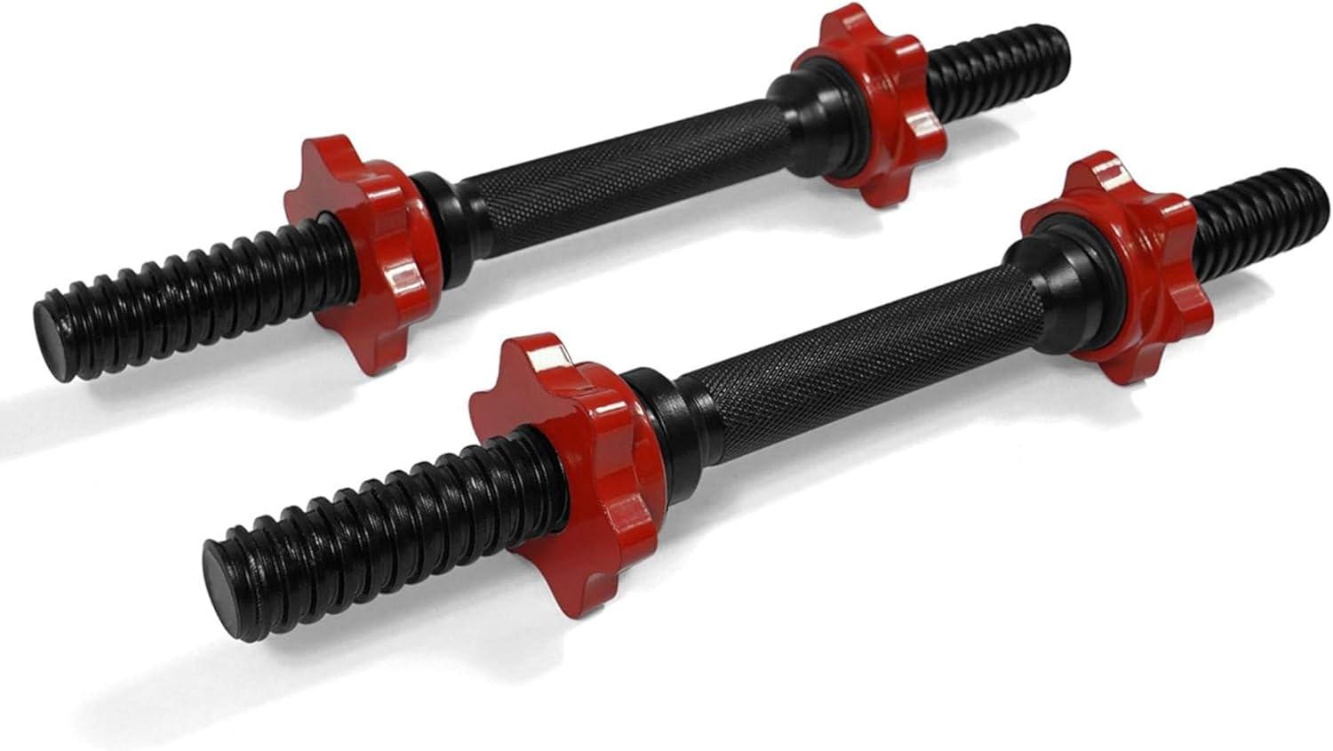 image:imageYes4All Threaded Dumbbell Handles 14161824 Inch Dumbbell Bar Pair ChromeRubber Grip Fit 1 or 115 Plates 4 StarLock Collars with LooseResistant Rubber TrimsChrome Black