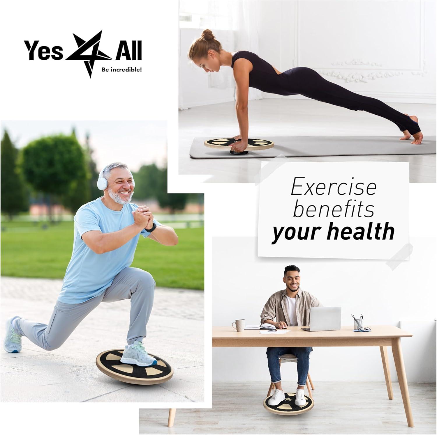 image:imageYes4All Versatile Wooden Wobble Balance Board Balance Trainer for Mobility Training Standing Desk Core Training Exercise Balance Stability TrainerC Wooden Balance Board Black Car Wheel Design