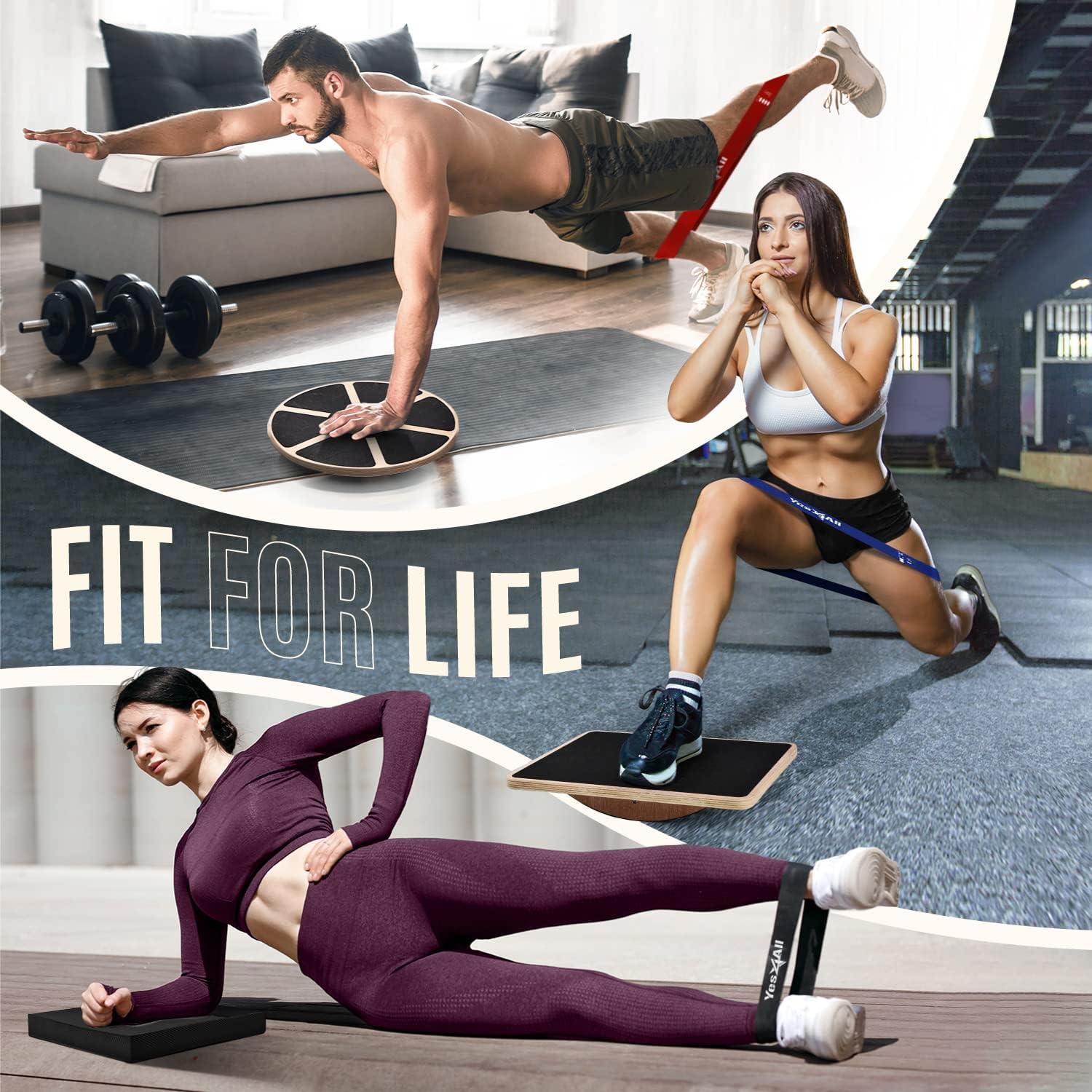 image:imageYes4All Versatile Wooden Wobble Balance Board Balance Trainer for Mobility Training Standing Desk Core Training Exercise Balance Stability TrainerK Combo Takes Challenge