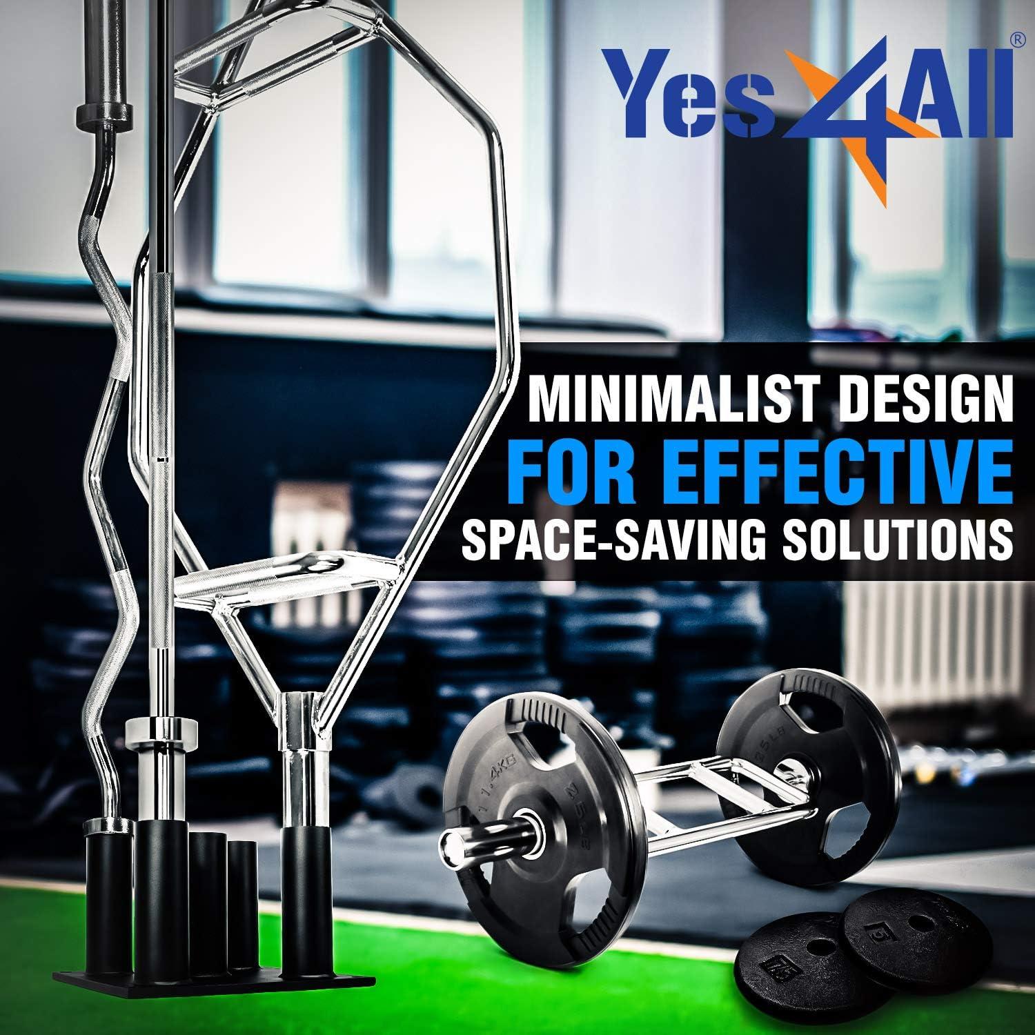 image:imageYes4All Vertical Storage Rack Home Gym Organizer Barbell amp Dumbbell Rack for 2inch Olympic amp Curl BarsA 5 Bar Black