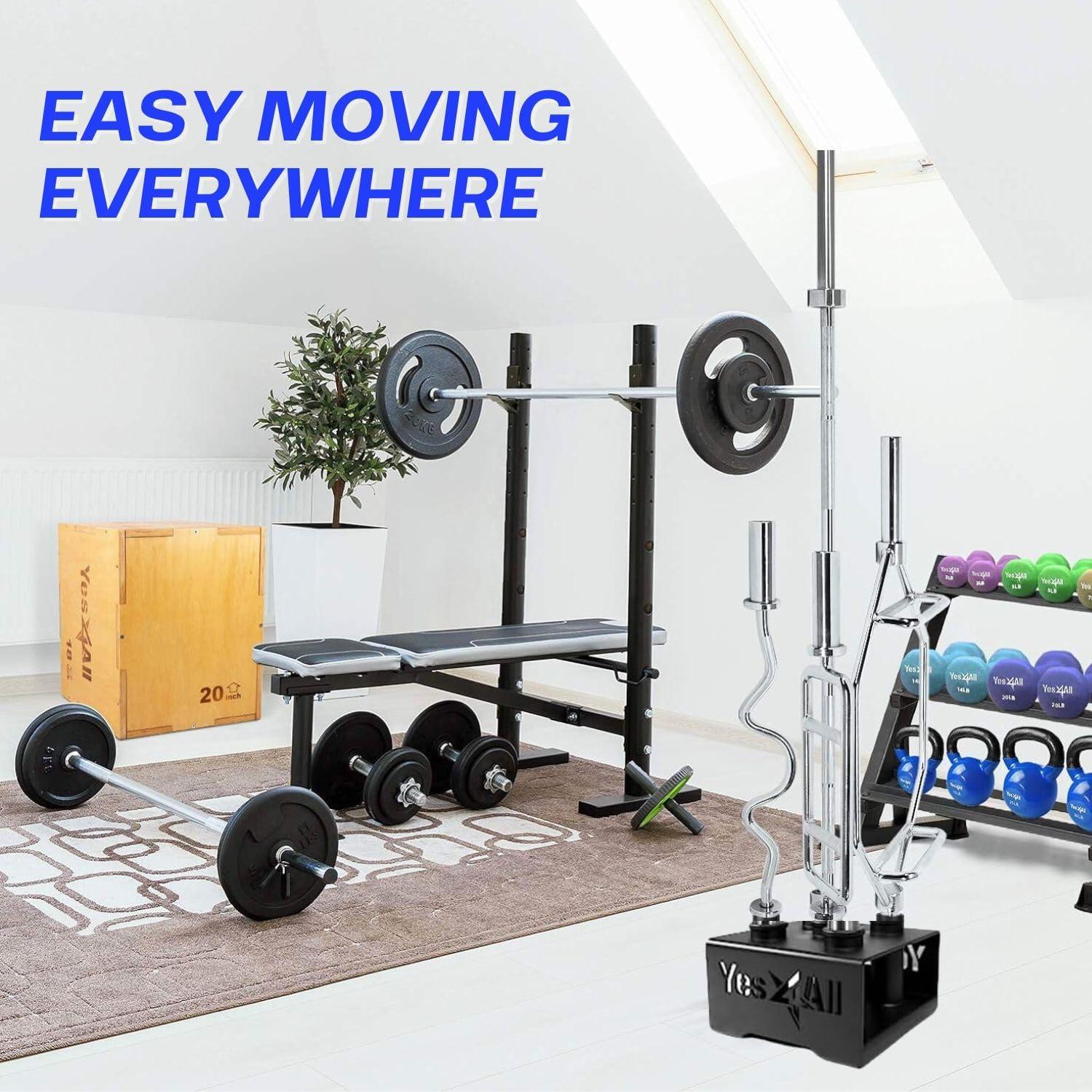 image:imageYes4All Vertical Storage Rack Home Gym Organizer Barbell amp Dumbbell Rack for 2inch Olympic amp Curl BarsC Black