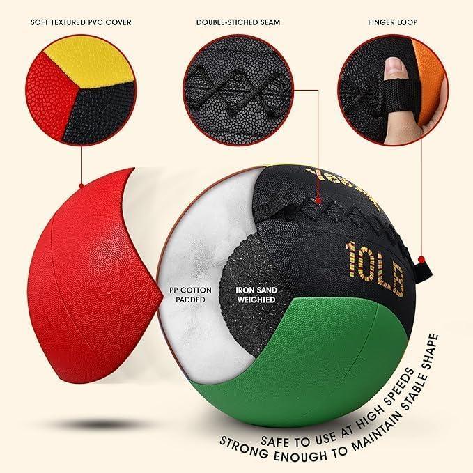 image:imageYes4All Wall Ball Soft Leather Weighted Iron Sand Ball for Dynamic Multifunctional Exercise 6 LB 30 LBC Premium Vibrant