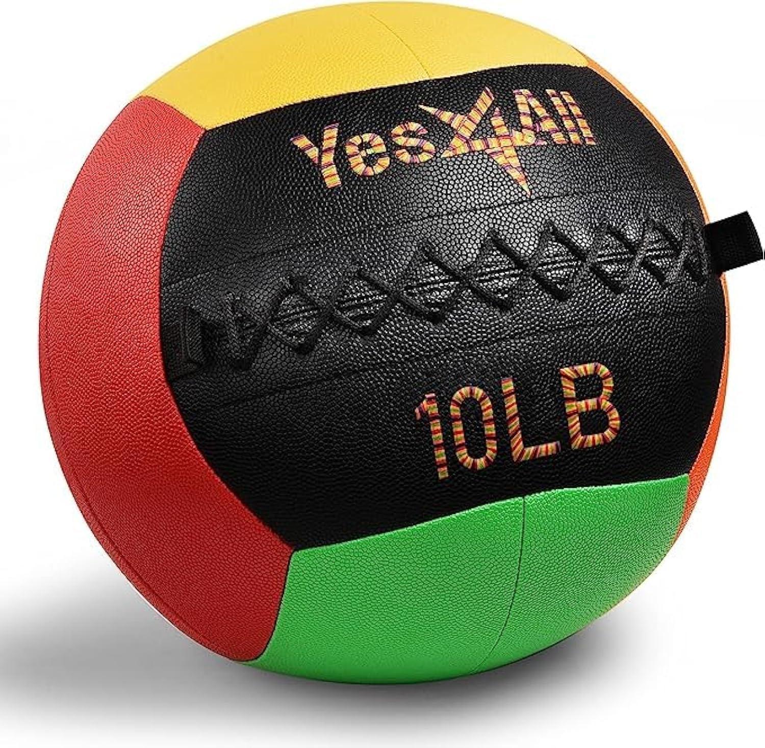 image:imageYes4All Wall Ball Soft Leather Weighted Iron Sand Ball for Dynamic Multifunctional Exercise 6 LB 30 LBC Premium Vibrant