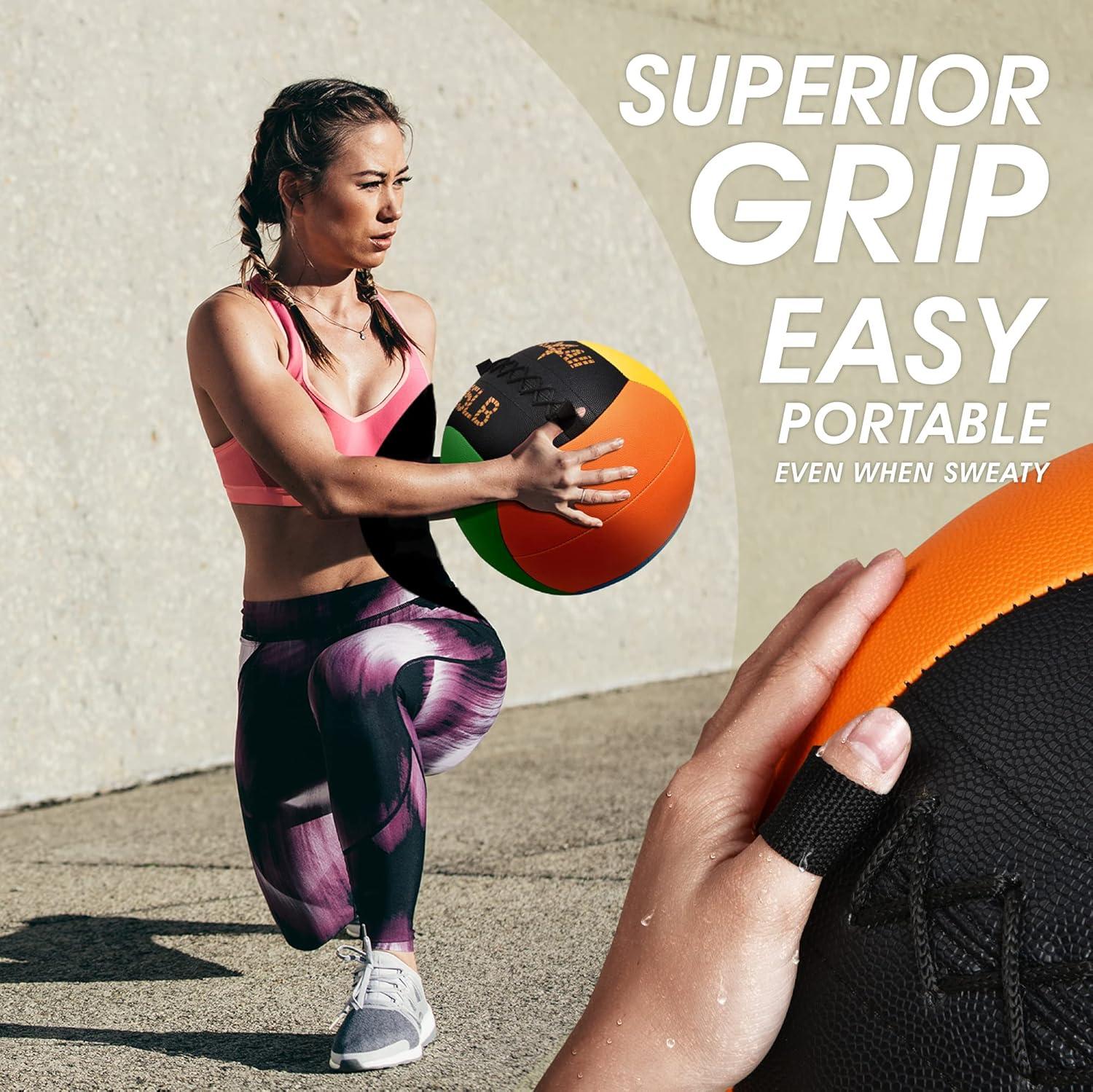 image:imageYes4All Wall Ball Soft Leather Weighted Iron Sand Ball for Dynamic Multifunctional Exercise 6 LB 30 LBC Premium Vibrant