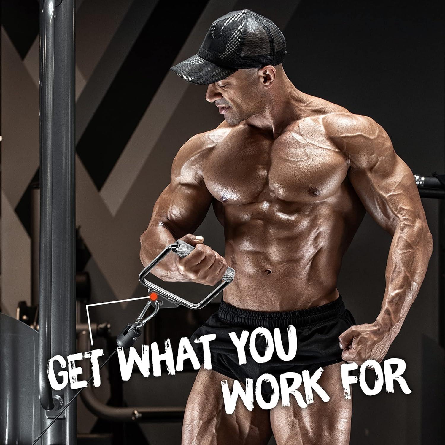 image:imageYes4All Wide Grip Curl LAT Pull Down Bar Attachments Rubber HandgripsCurl BarPress Down for Cable Pulley System MachineE Tricep Rope Single D Handle